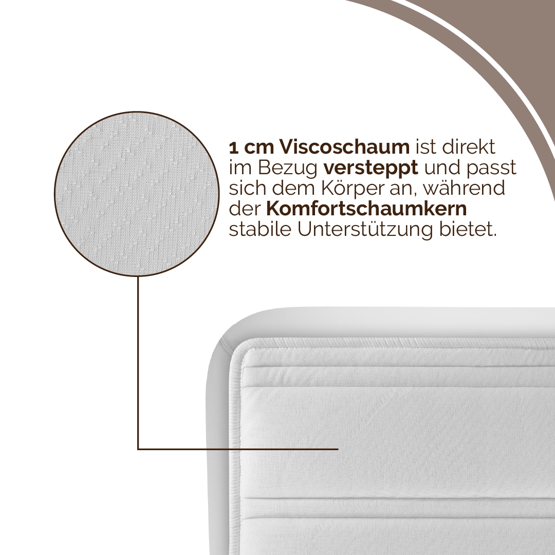 DI QUATTRO Visco-Matratze »Matratze Boxspringlook, integrierter Topper, in 90x200 cm erhältlich« 30 cm hoch Raumgewicht: 30 kg/m³ 1 Stk. tlg. Matratze in 90x200 und 140x200 cm erhältlich, extrahohe Matratze