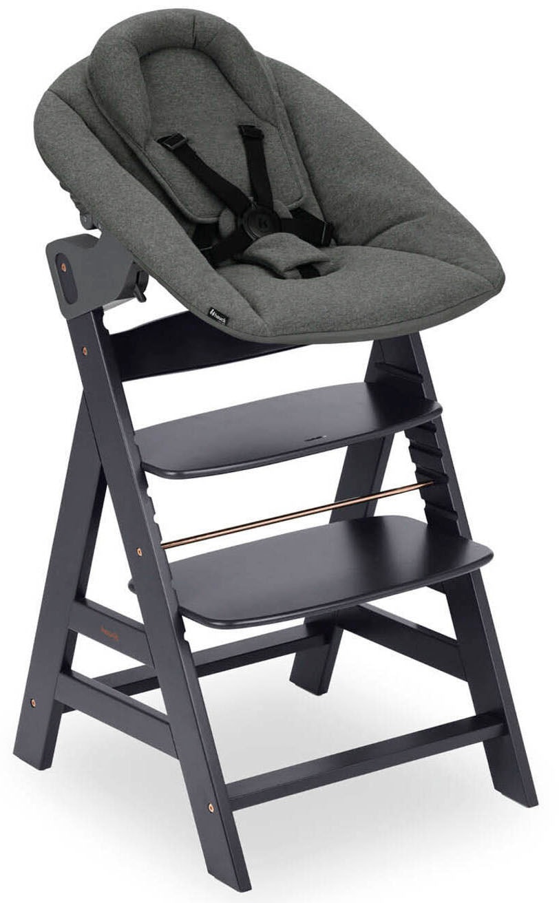 Hauck Hochstuhl »Alpha Newborn Set Plus, Dark Grey« (Set) 2 Stk.mit Newborn günstig online kaufen