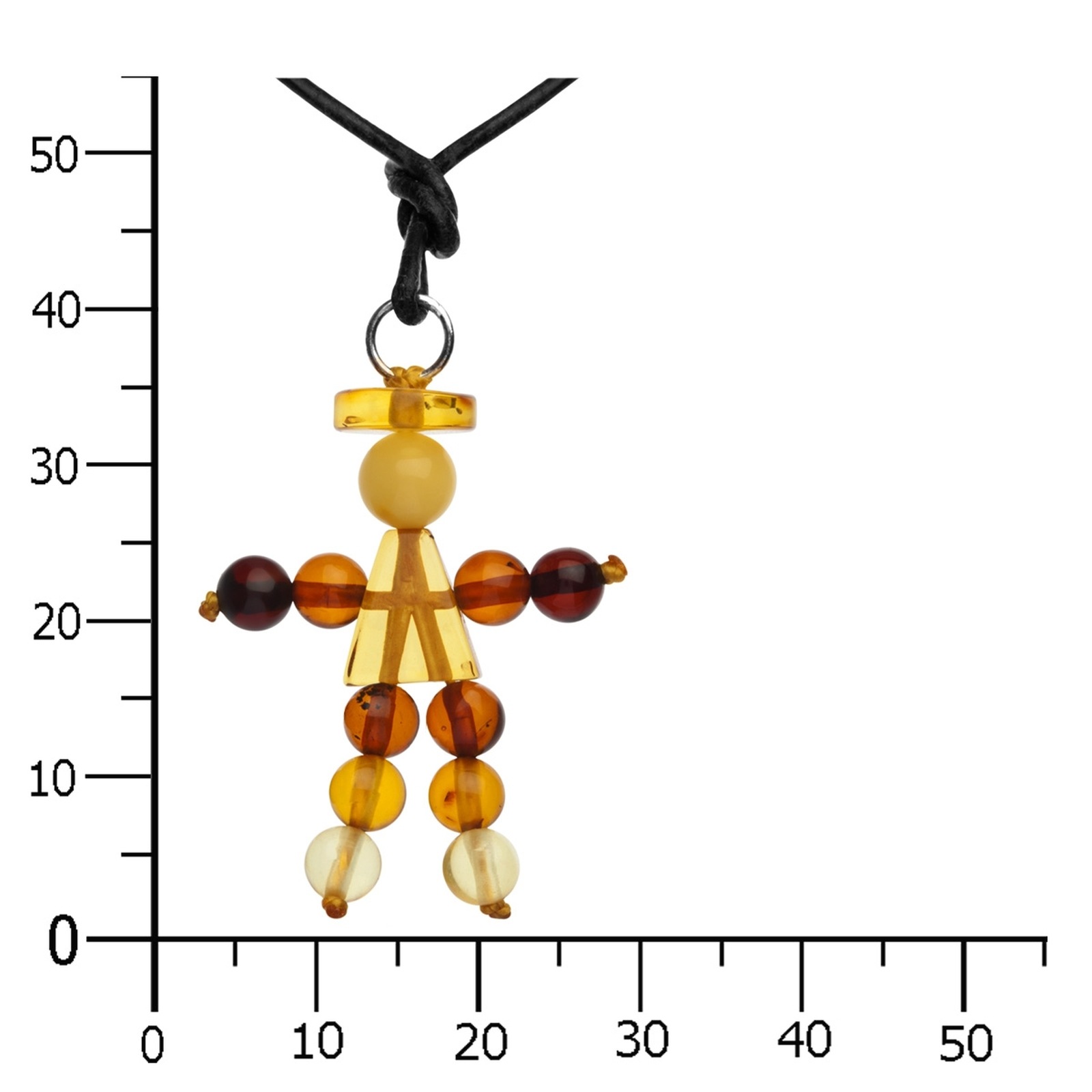 OSTSEE-SCHMUCK Kette mit Anhänger »Ostsee-Schmuck Kette mit Anhänger Bernsteinmännchen - Lederband«, (2 tlg.)