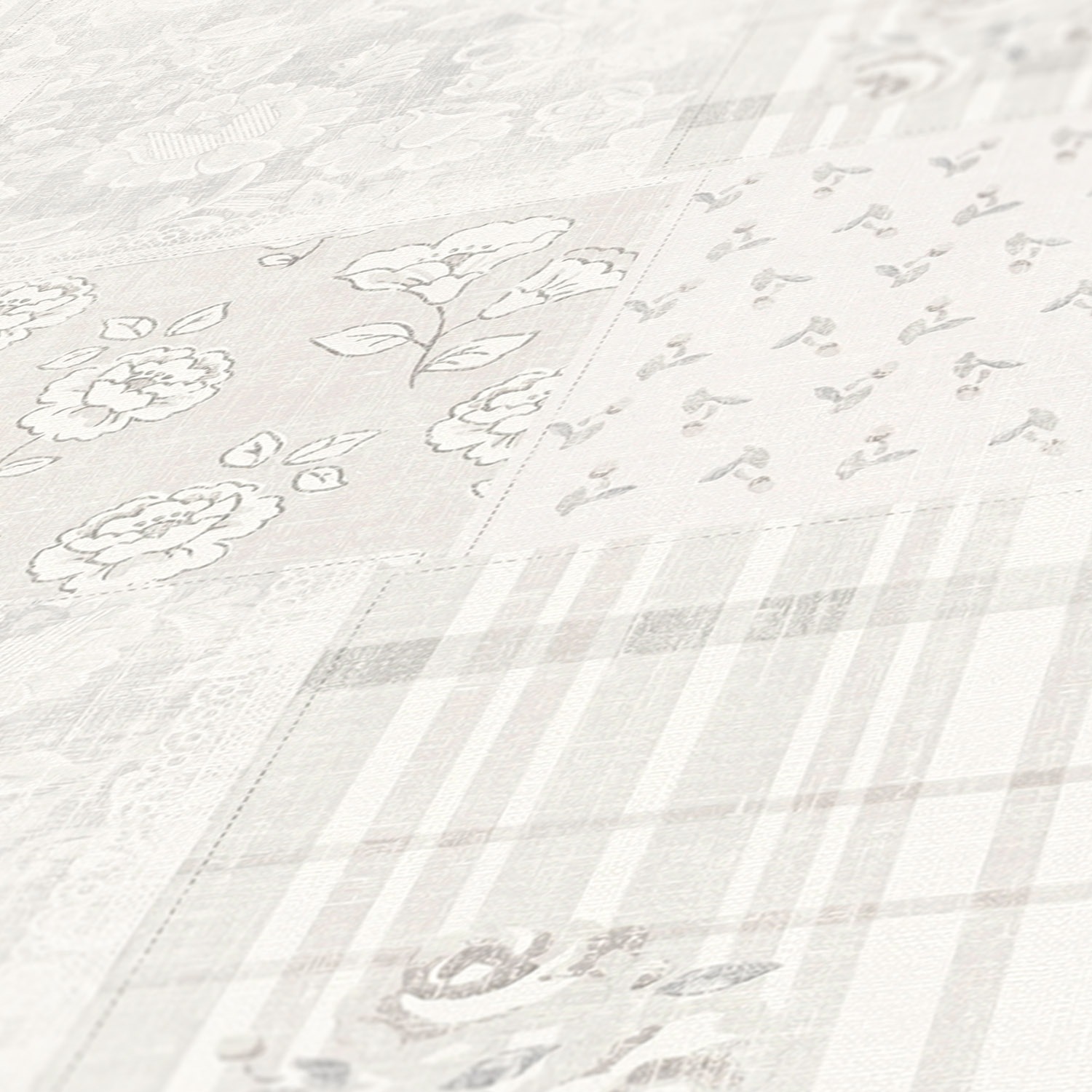 A.S. Création Vliestapete »Patchworktapete Landhaus«, matt, Blümchen-Tapete Karriert