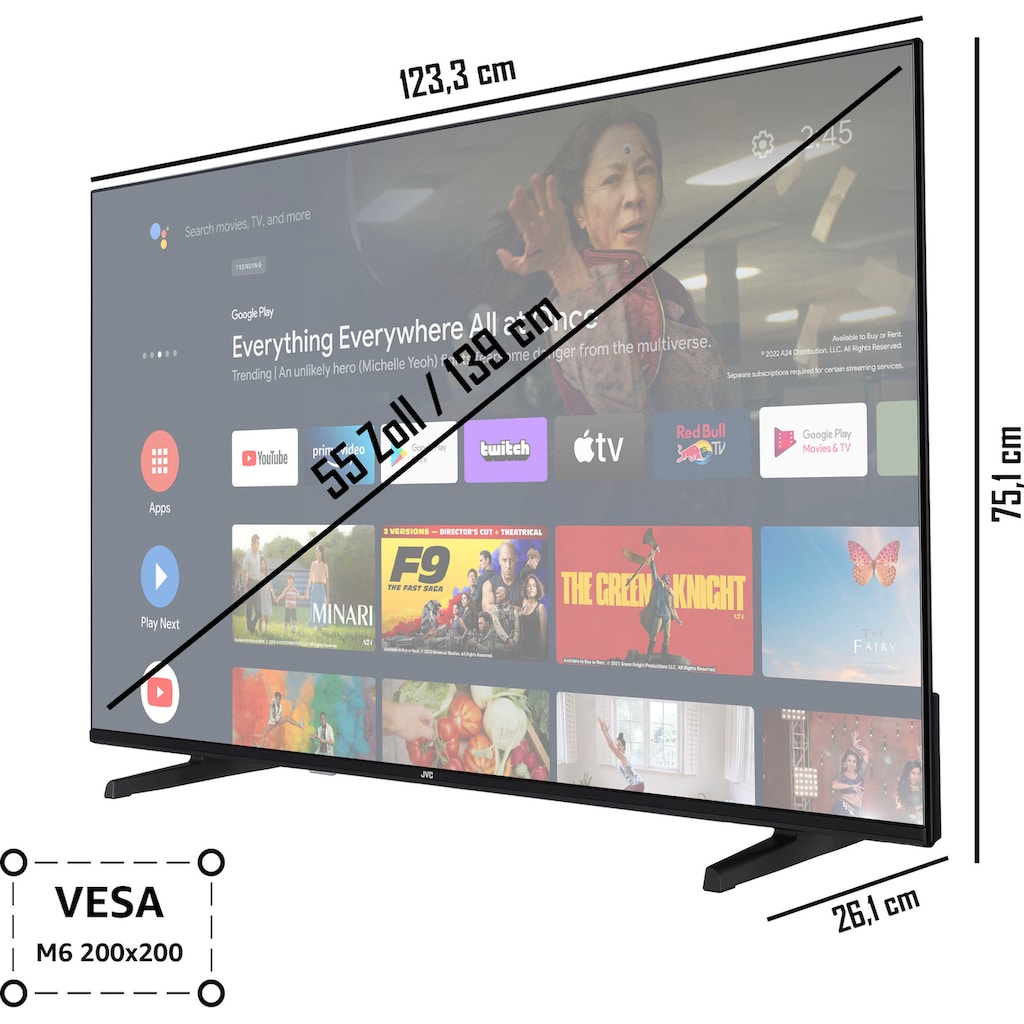 JVC LED-Fernseher »LT-55VA3355«, 139 cm/55 Zoll, 4K Ultra HD, Android TV-Smart-TV