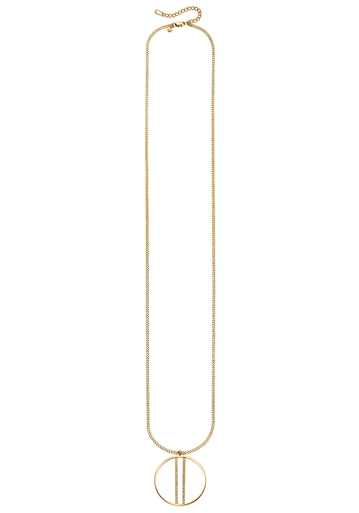 HECHTER PARIS Kette mit Anhänger »Schmuck Geschenk Edelstahl Halskette Kreis Rund Stäbchen«, mit Topas