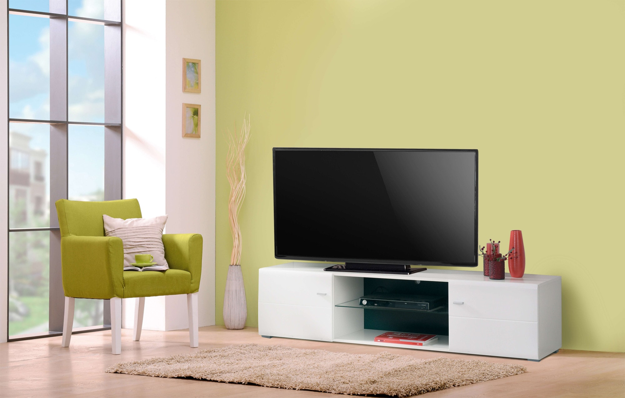 INOSIGN Lowboard »Rex TV-Kommode TV-Lowboard«, Hochglanzfront, Breite 170 cm, mit und ohne LED-Beleuchtung