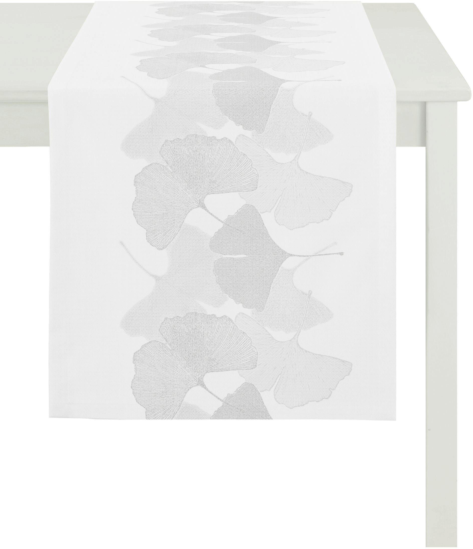 Preisvergleich für Tischläufer Loft Style, B 140 cm, in der Farbe Weiss,  aus Polyester, GTIN: 4003440170827 | Ladendirekt