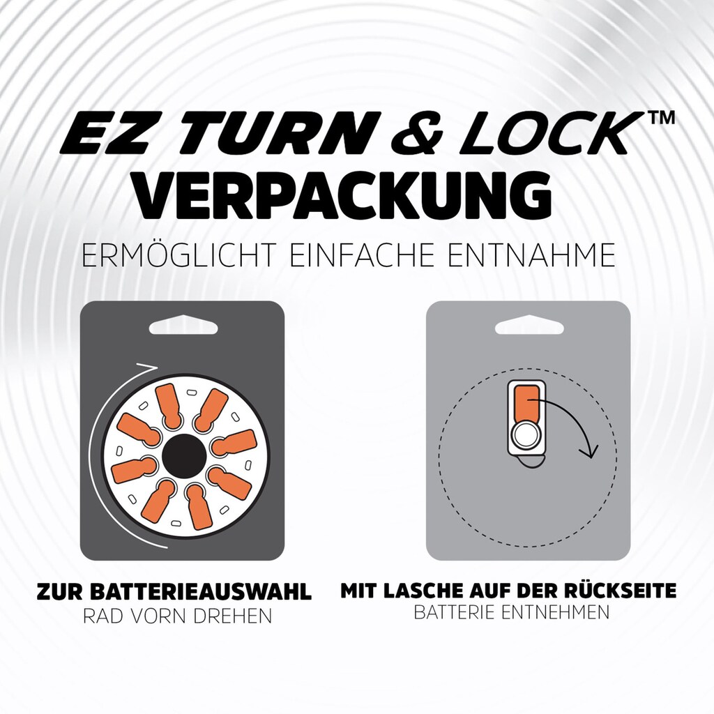 Energizer Batterie »8er Pack Zinc-Air ENR EZ Turn & Lock (312)«, (8 St.)