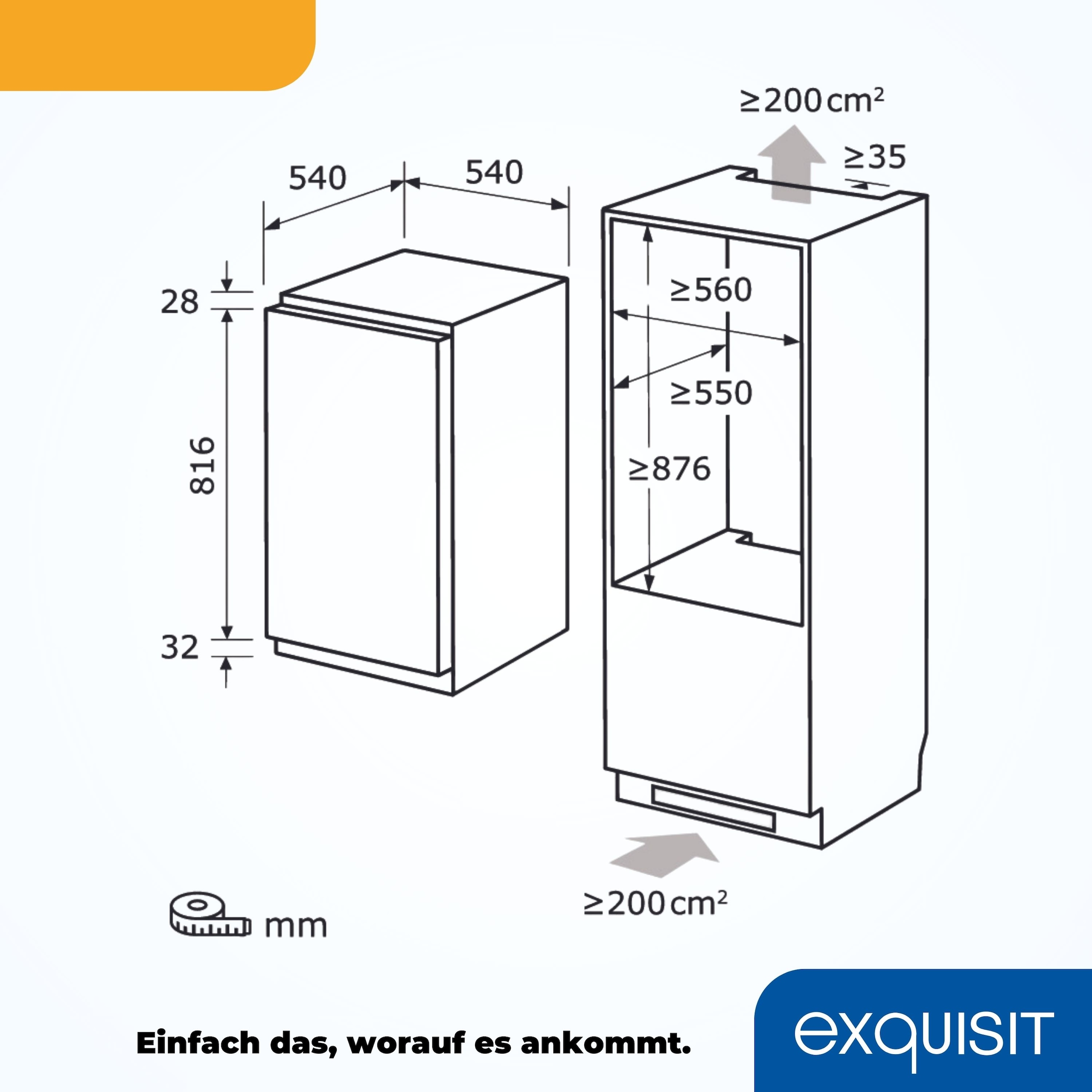 exquisit Einbaukühlschrank »EKS131-4-E-040D«