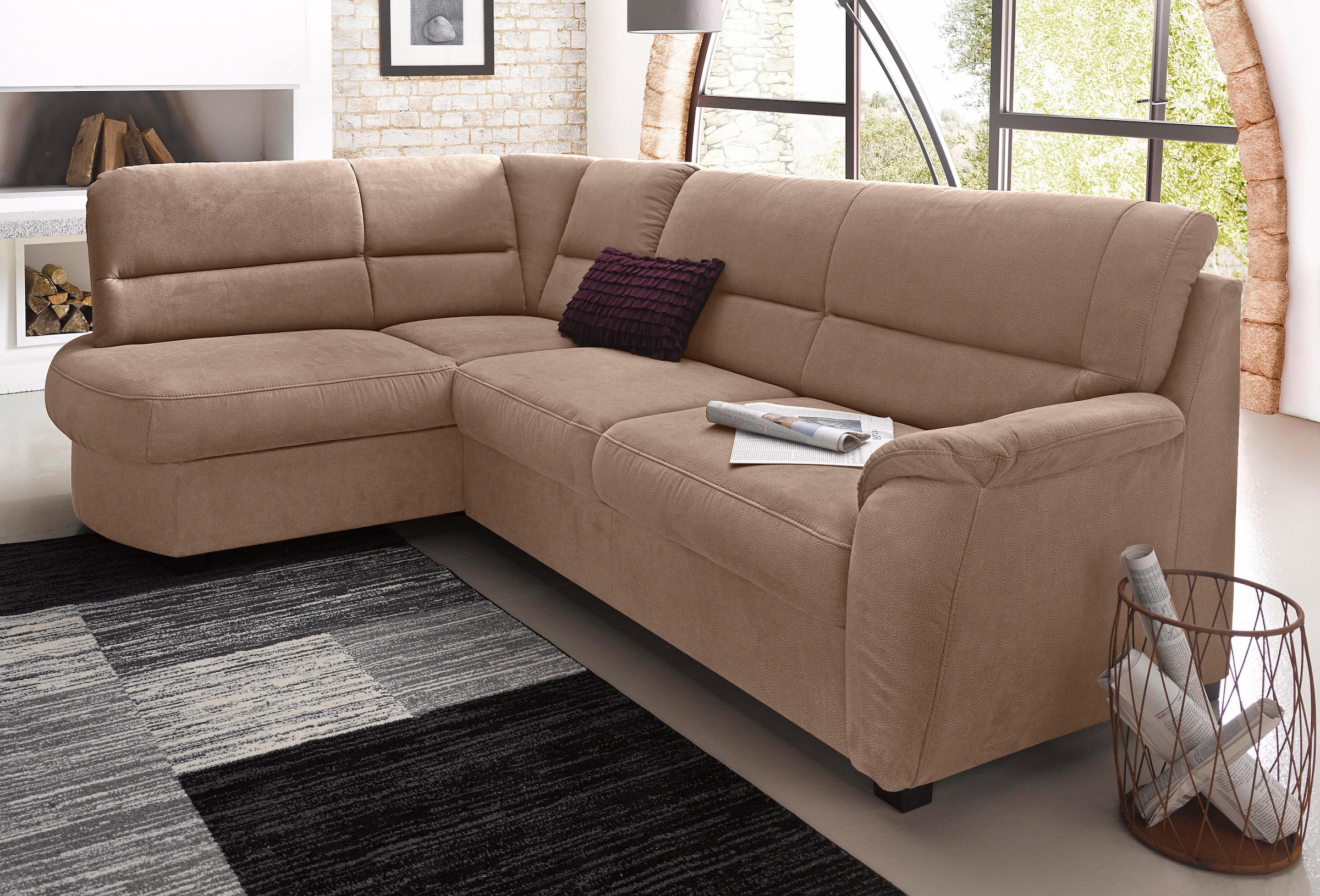 sit&more Ecksofa »Pandora L-Form«, wahlweise mit Bettfunktion und Bettkaste günstig online kaufen