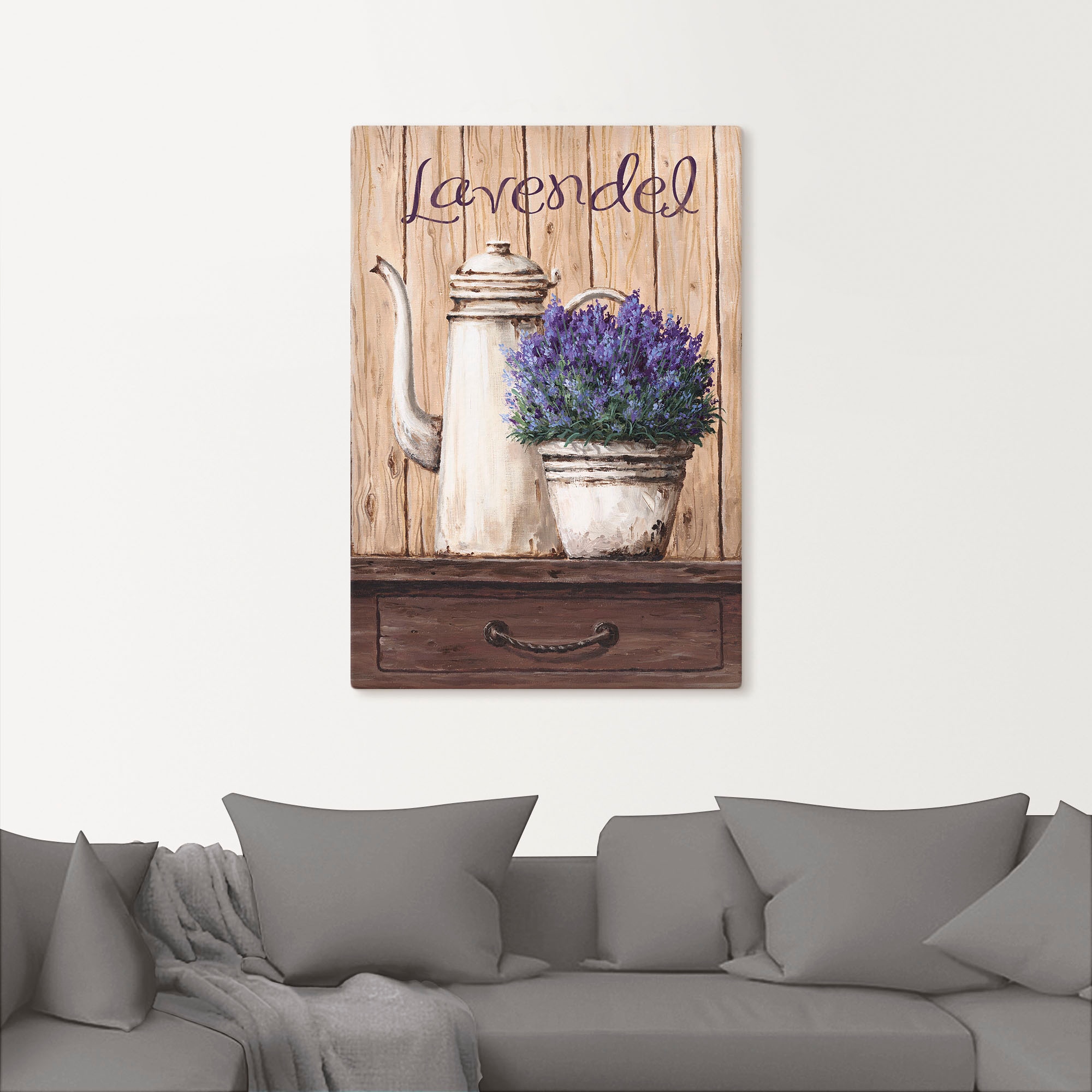 Artland Wandbild »Lavendel«, Vasen & Töpfe, (1 St.), als Leinwandbild, Wandaufkleber in verschied. Größen