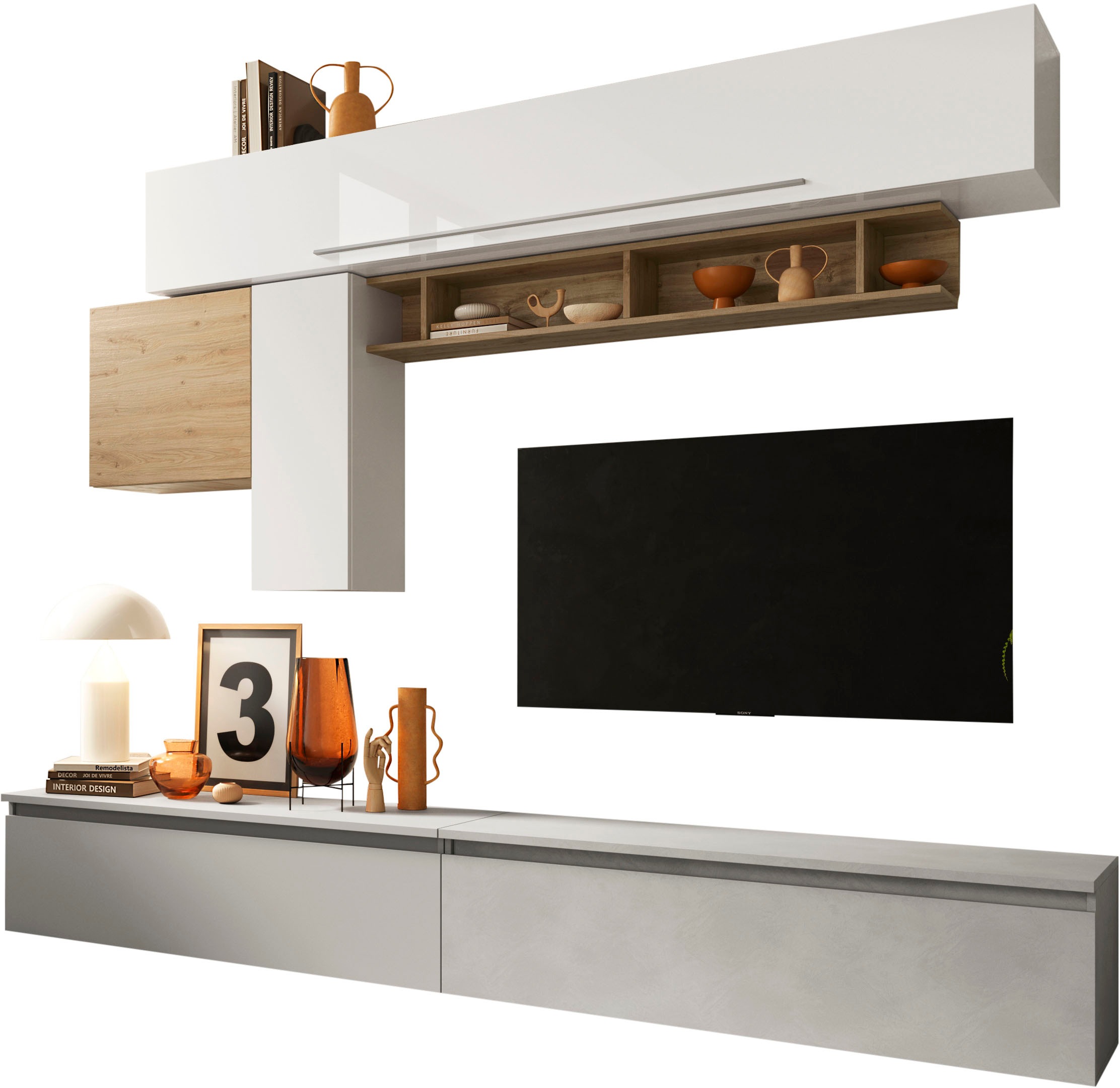 INOSIGN Wohnwand »INFINITY, 6tlg. Breite 262 cm, Höhe variabel, Schrankw., günstig online kaufen