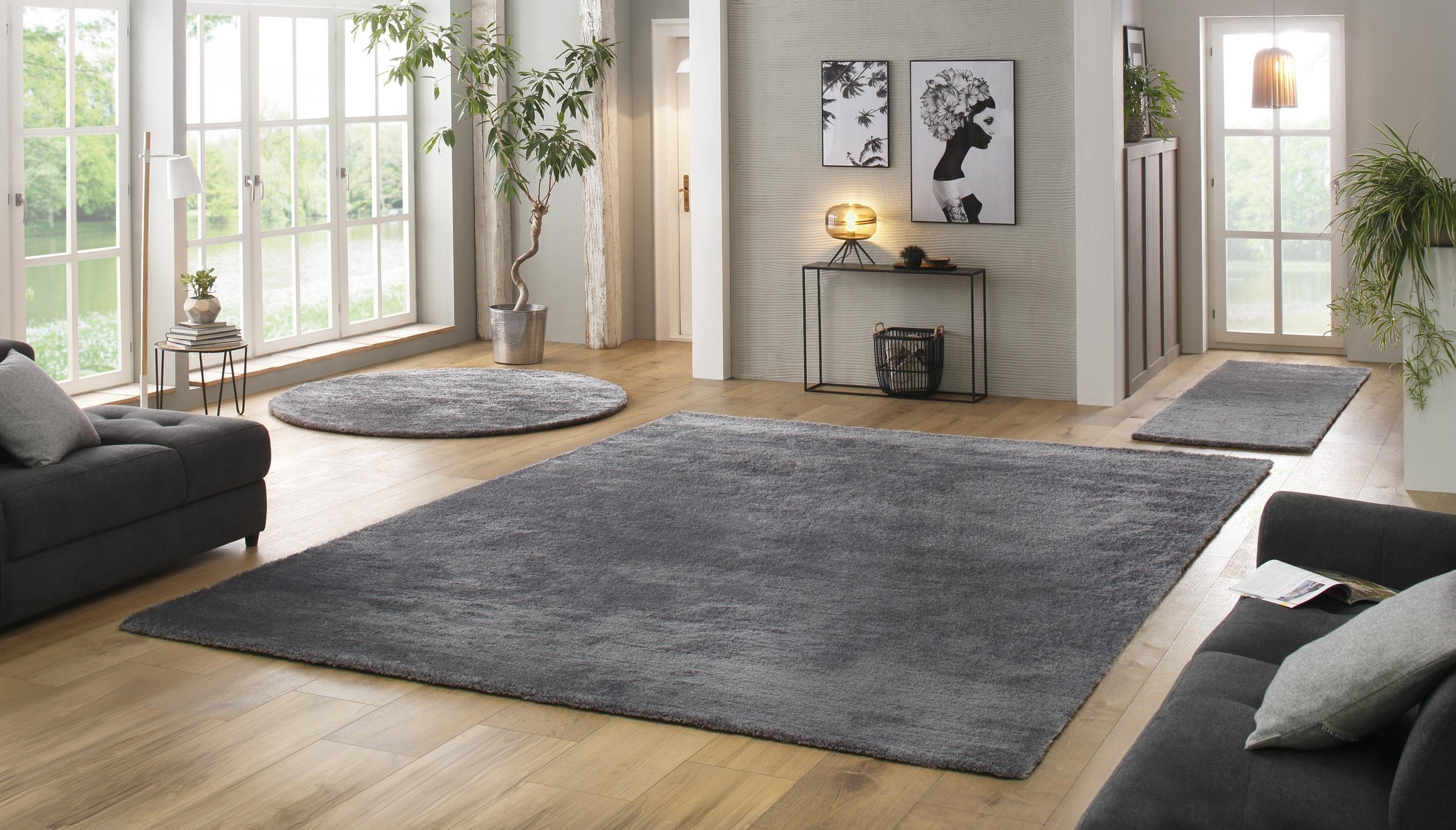 7. Bild von Bruno Banani Hochflor-Teppich »Dana Teppich, leichter Glanz«, rechteckig, uni, weich, Mikrofaser Teppiche, Wohnzimmer, Schlafzimmer, Esszimmer