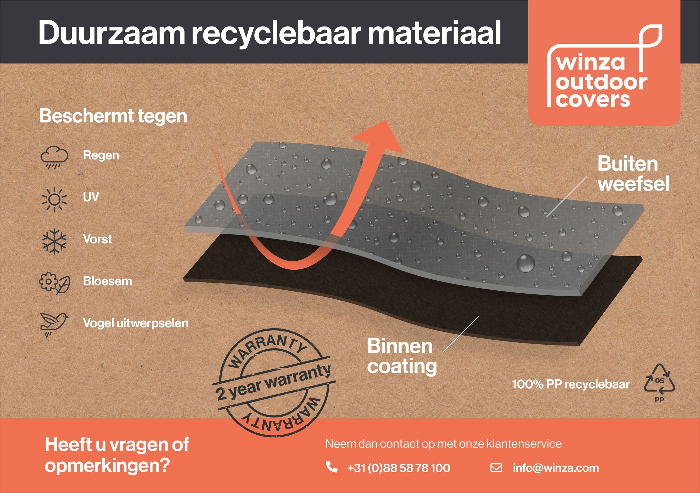 winza outdoor covers Grill-Schutzhülle »Outdoor Cover«, wasserdicht, UV beständig, 100 % recycelbar, 145x65x110 cm