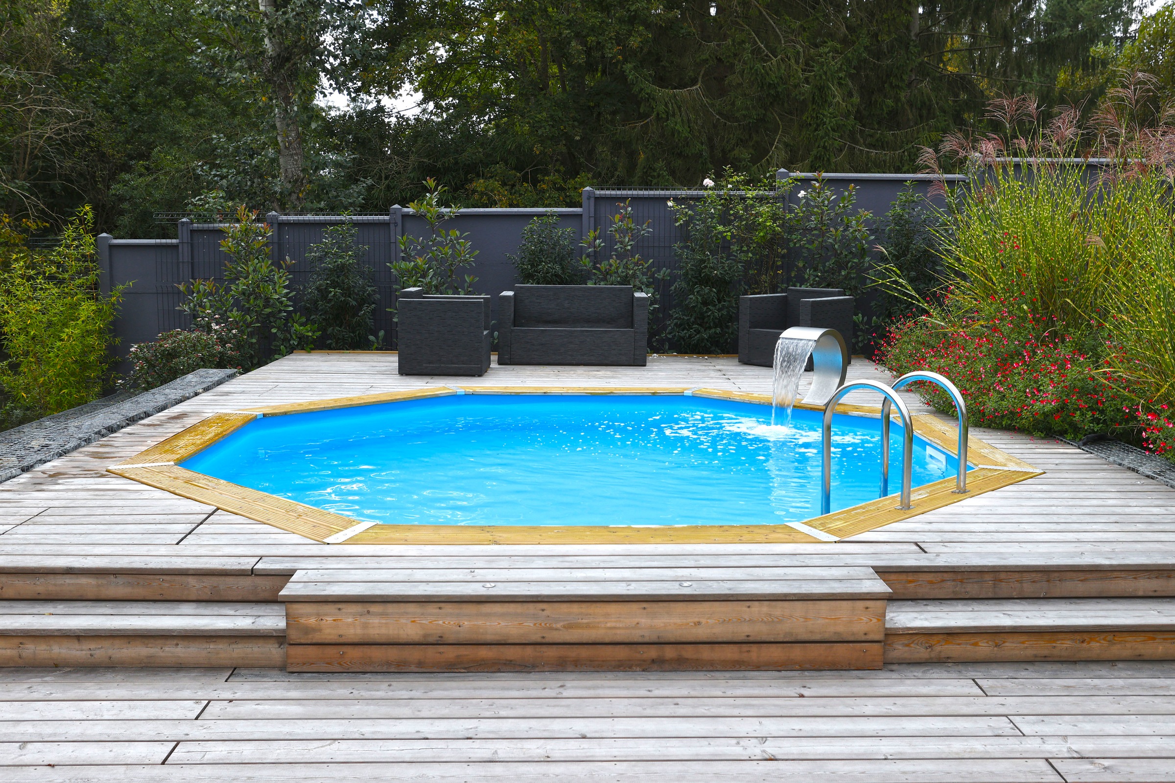 Ubbink Achteckpool »Ocea 510«, (Komplett-Set, 11 tlg.), ø 510 x 120 cm, Holzpool komplett mit Filteranlage