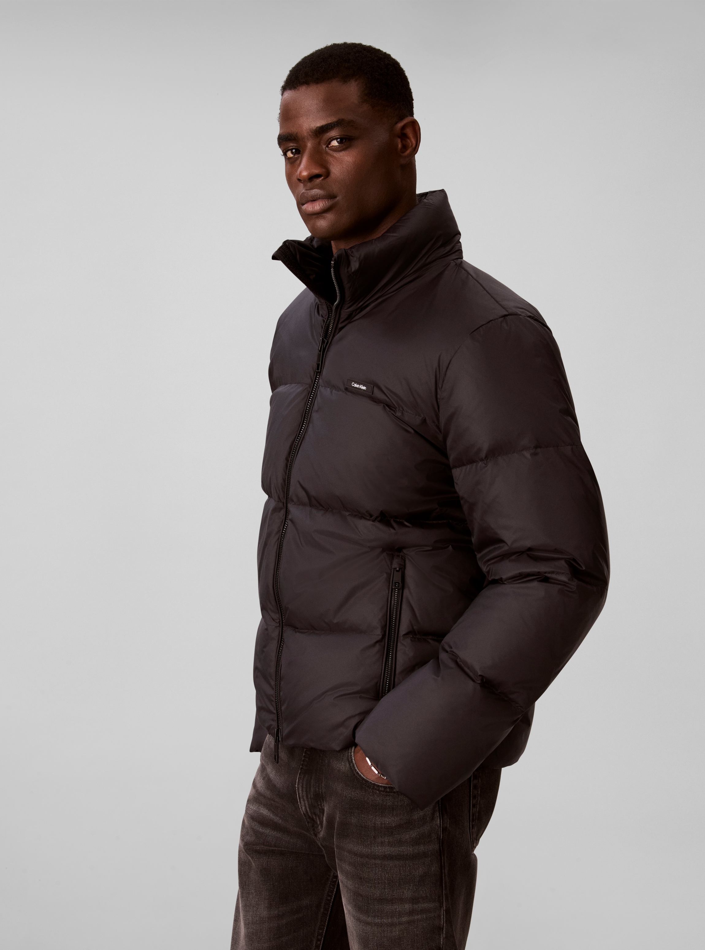 Calvin Klein Steppjacke »NYLON DOWN PUFFER« ohne Kapuze Regular fit mit Stehkragen