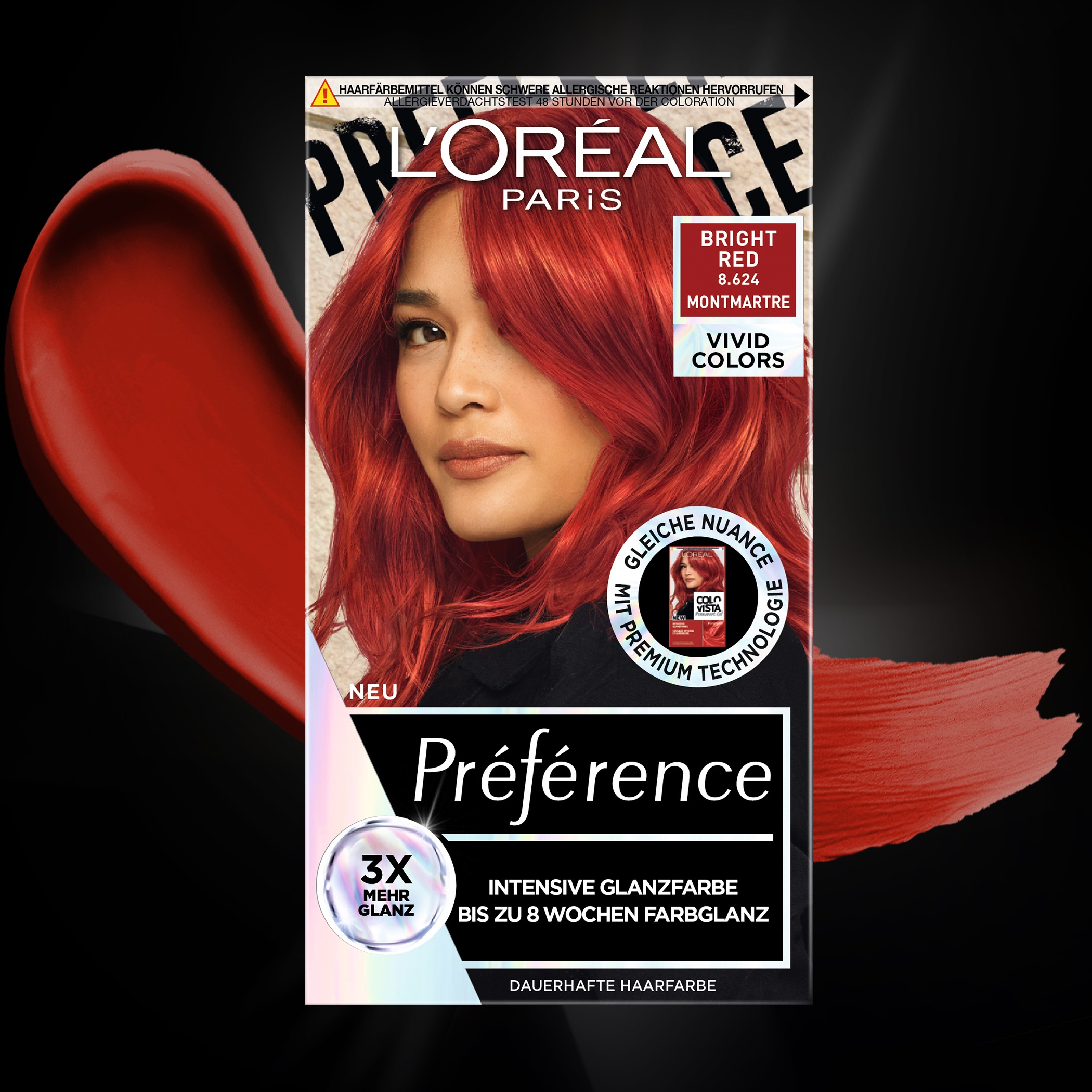 L'ORÉAL PARIS Coloration »Permanente Haarfarbe, Hellrot«, (Packung, 3 tlg.), mit pflegender Formel
