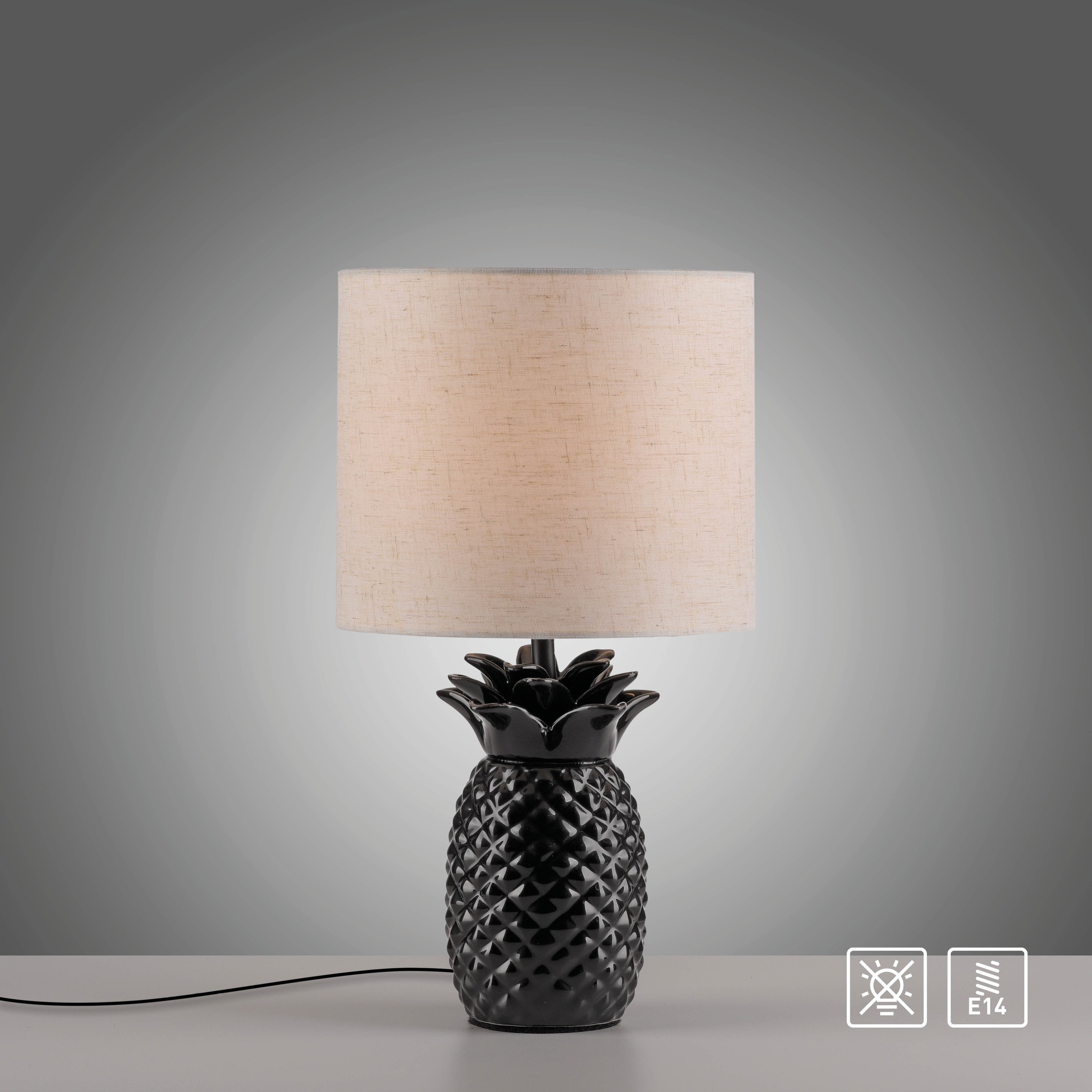Leonique Tischleuchte »Tenille - Tischlampe im Ananas Design«, 1 flammig, L günstig online kaufen