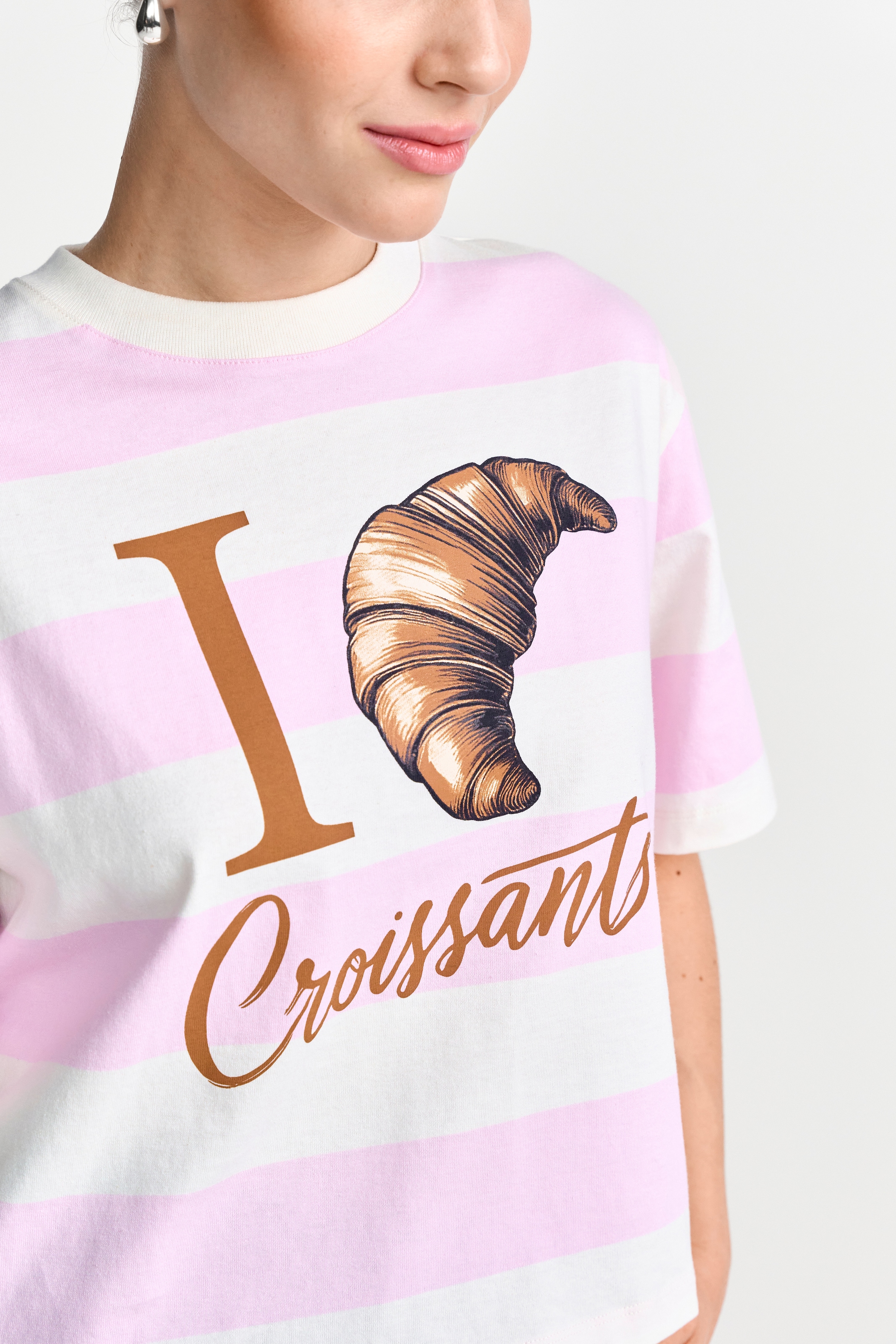 RICHROYAL T-Shirt oversized, croped, großes Frontmotiv, aus reiner Baumwolle