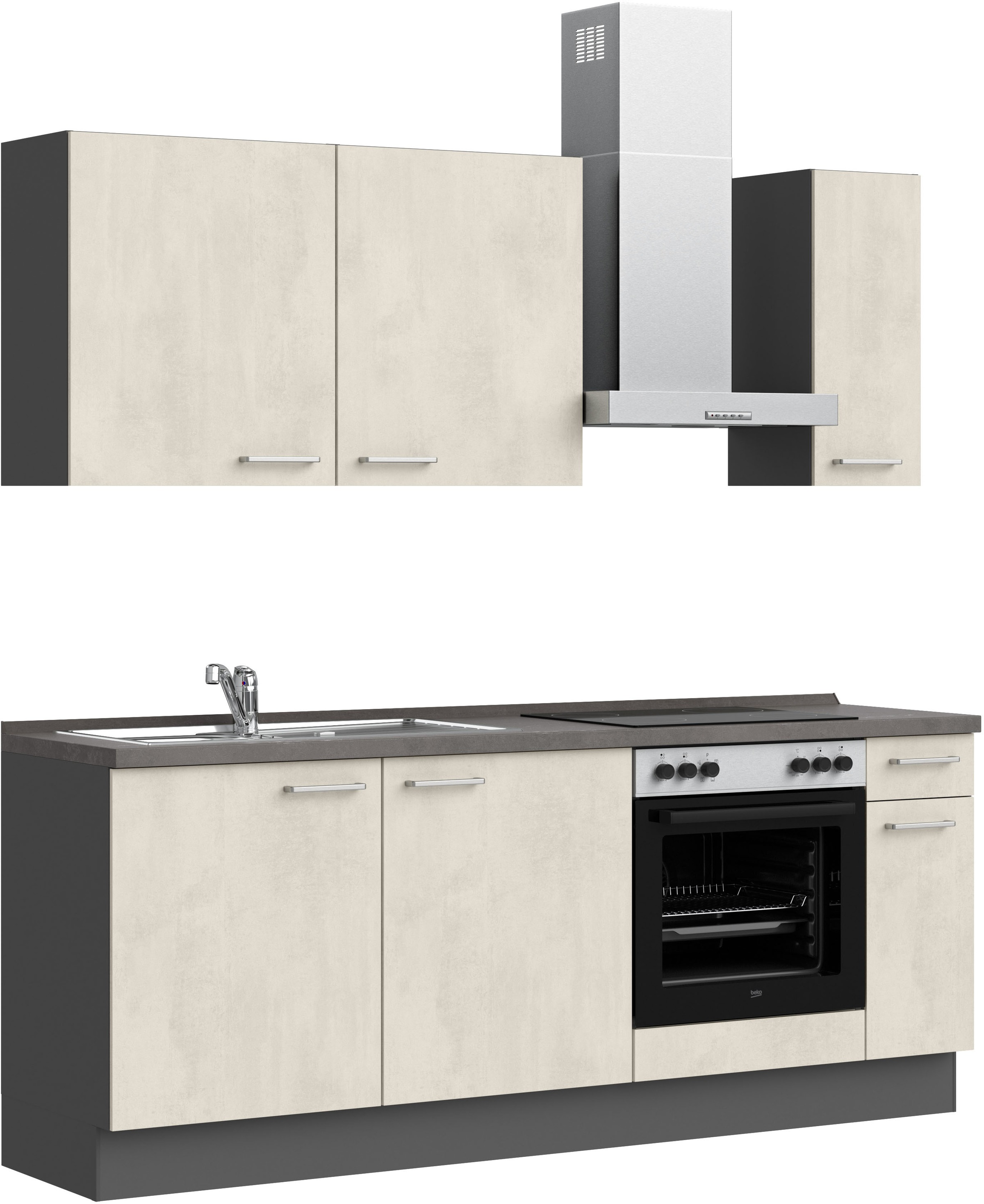 nobilia® Küchenzeile »"Riva I"«, vormontiert, Ausrichtung wählbar, Breite 210 cm, wahlw. mit E-Geräten