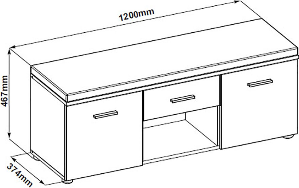 Innostyle Bank »Sparks Schuhbank, 120x47x38cm (B/H/T)«, (1 St.), 2 türig, 1 Schublade,2 Böden, Softclose, 1 Sitzkissen