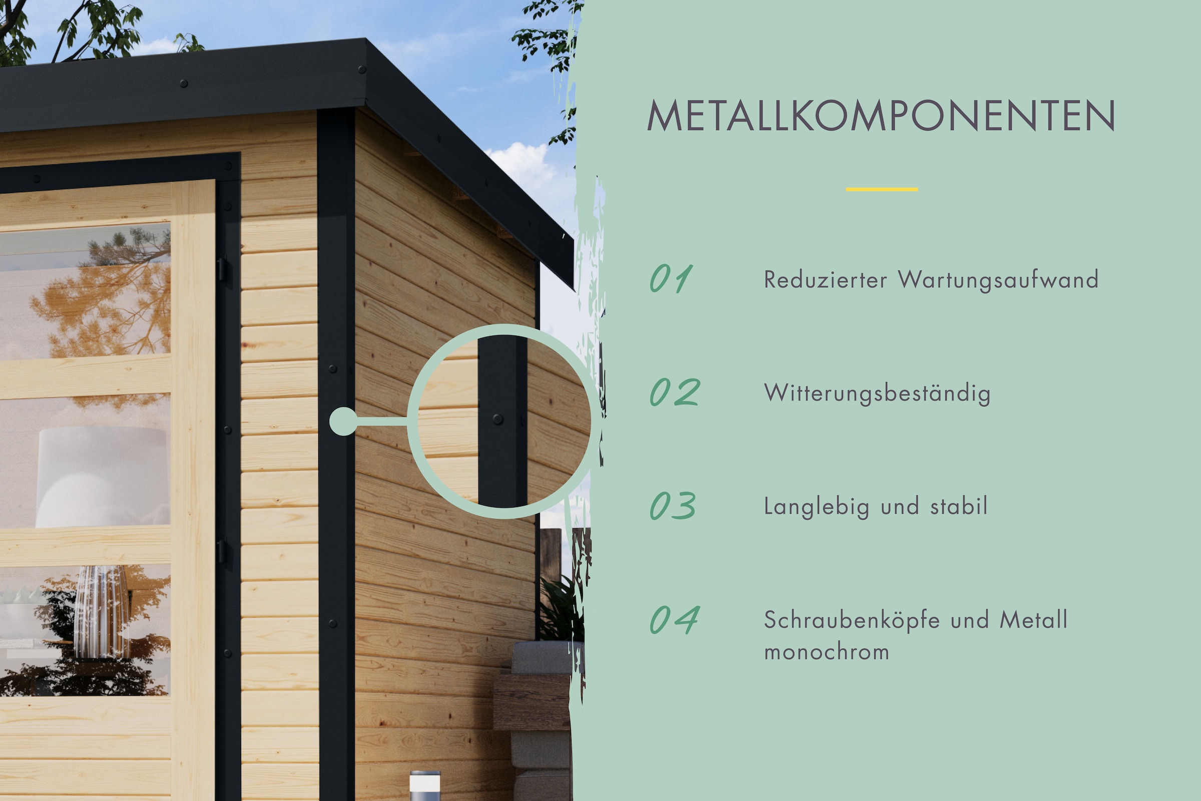 Karibu Gartenhaus »Pluto 6 A«, aus hochwertigen Materialien