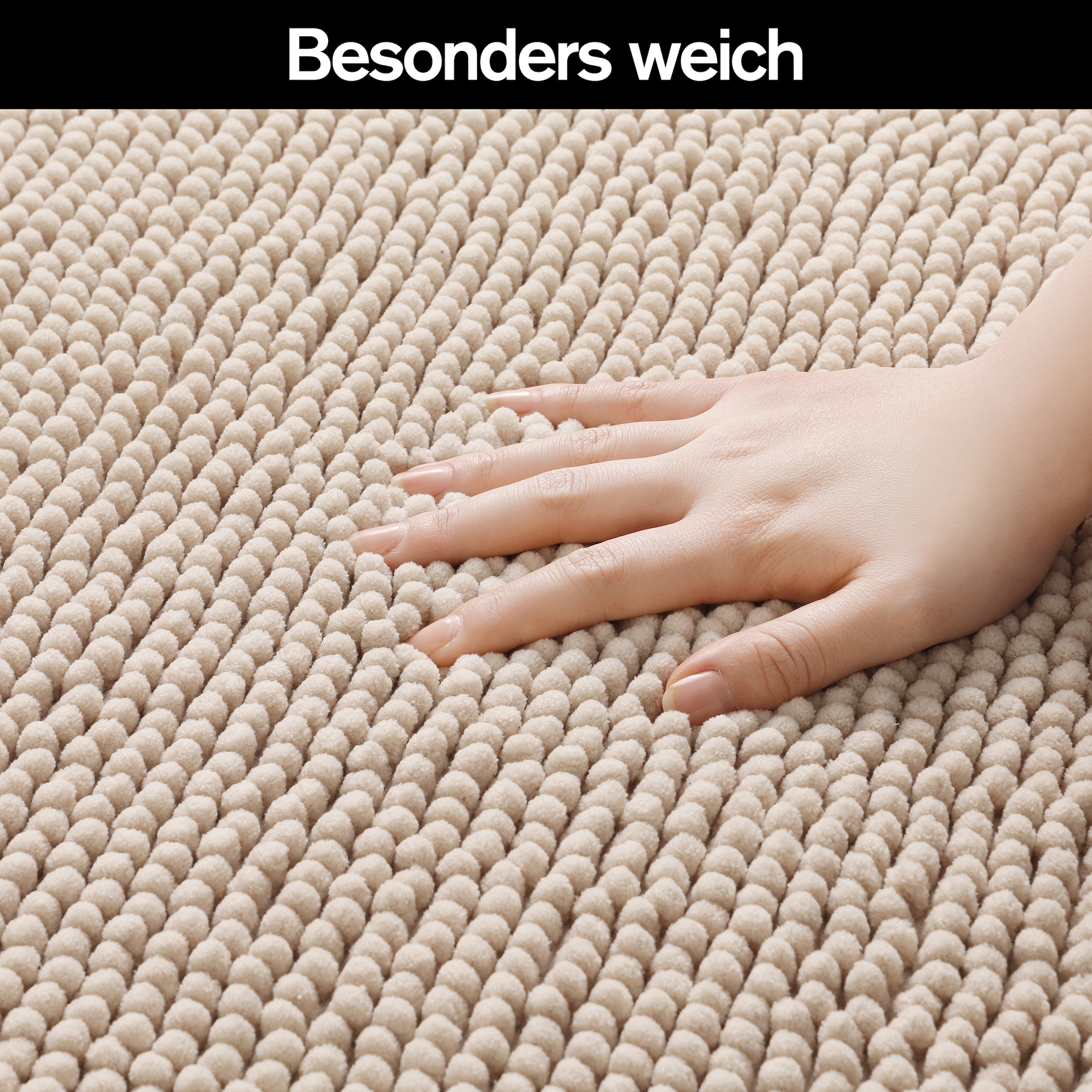 my home Badematte »Vanessa Chenille, Badvorleger, Badezimmer Teppich, Duschvorleger«, beidseitig nutzbar-strapazierfähig-fußbodenheizungsgeeignet-schnell trocknend, Uni Farben, besonders weich