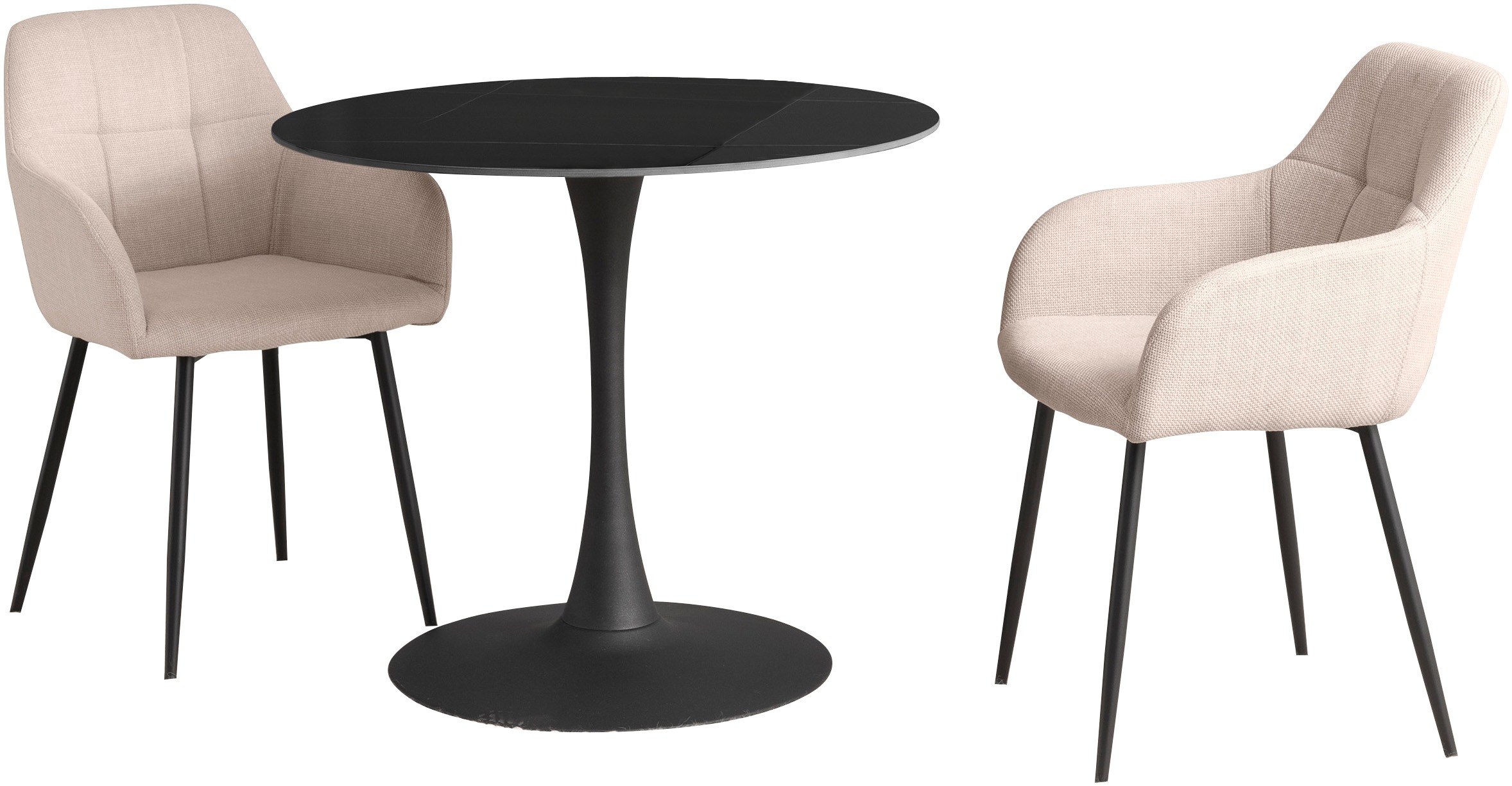 HELA Essgruppe »MOSEL« 3 Stk. tlg. Tisch 90x75 cm, Platte rund, gesinterter günstig online kaufen