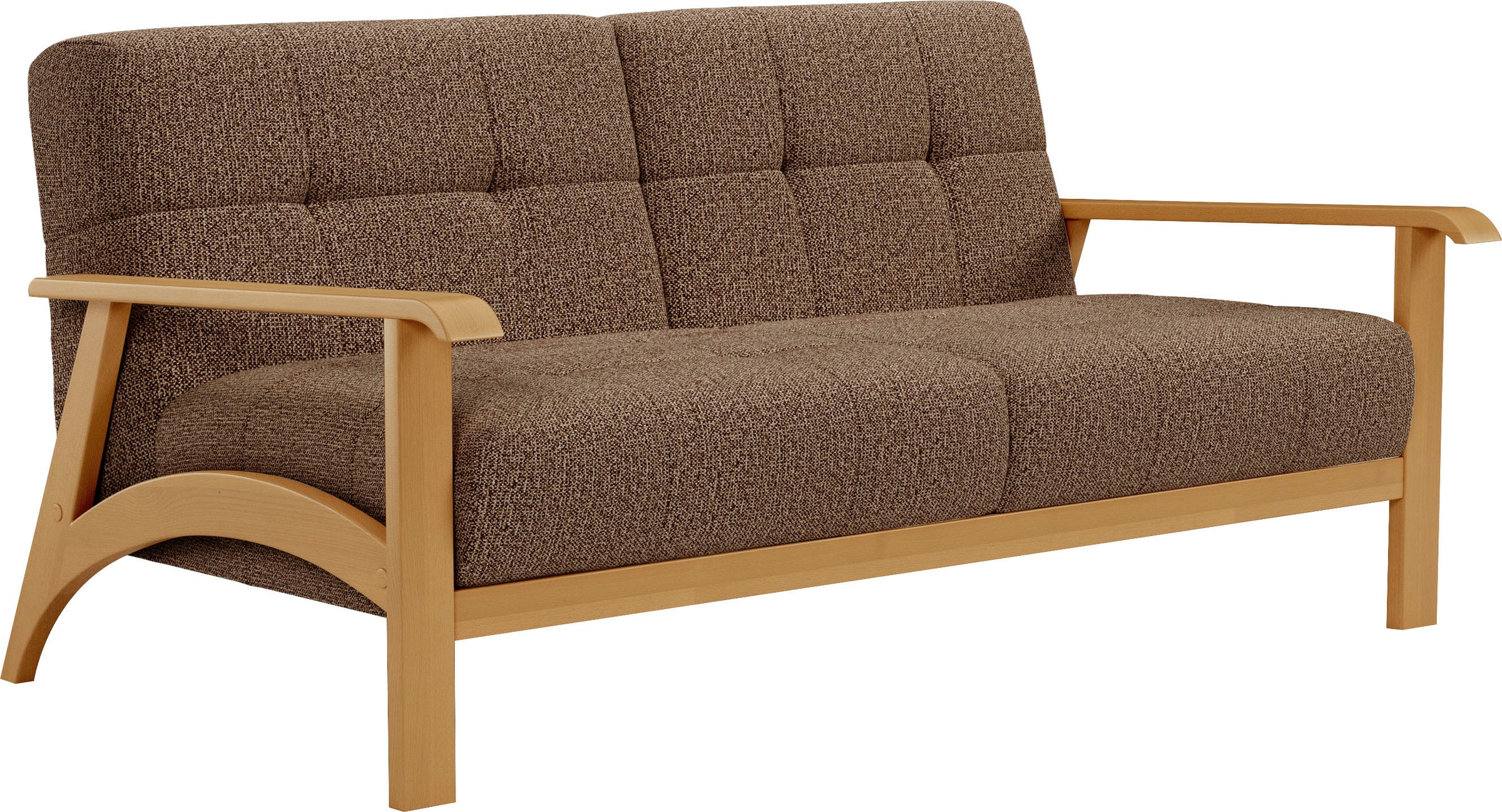 sit&more 2,5-Sitzer »Billund«, Armlehnen aus eichefarbigem Buchenholz, verschiedene Bezüge und Farben