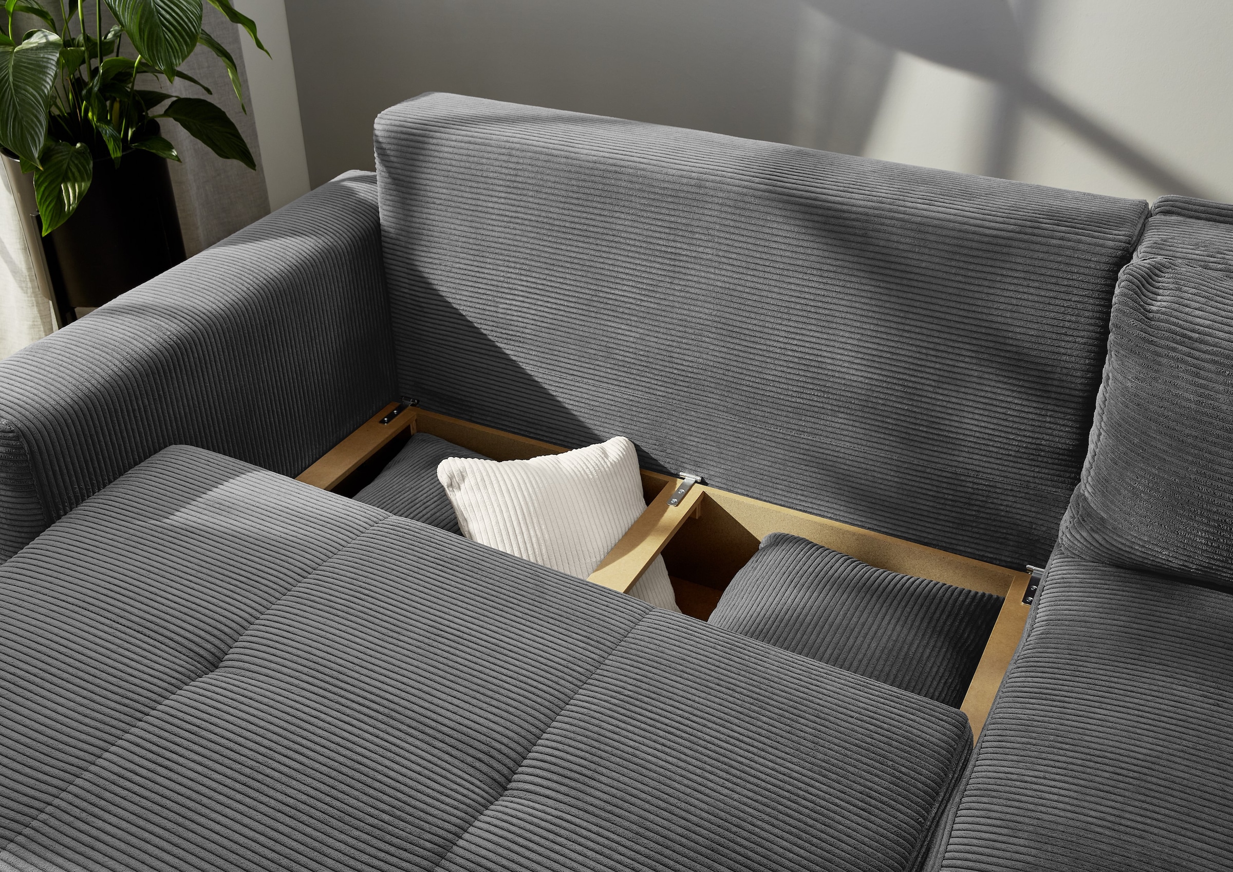 Jockenhöfer Gruppe Ecksofa »Sunset, Dauerschlafsofa mit«, Tonnentaschen-Federkern, 5cm Kaltschaumtopper, flexible montierbar