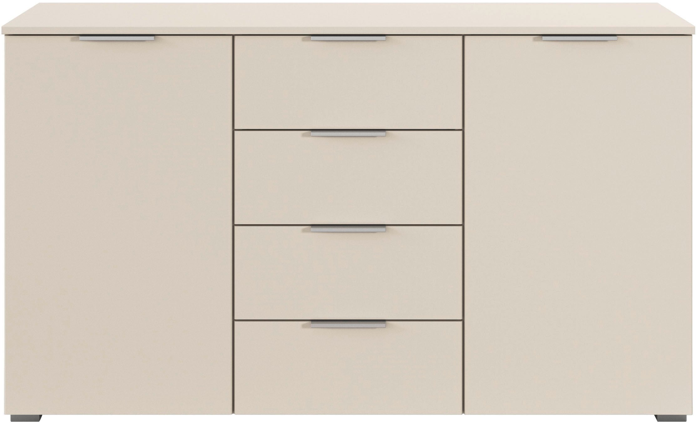 OTTO home Kombikommode »Sideboard Schubladenkommode AGORDO mit Dekor- oder Hochglanzfront« in zwei Griff-Farben, Breite 120 cm,  vier große Schubladen, mit insgesamt 4 Einlegeböden MADE IN GERMANY