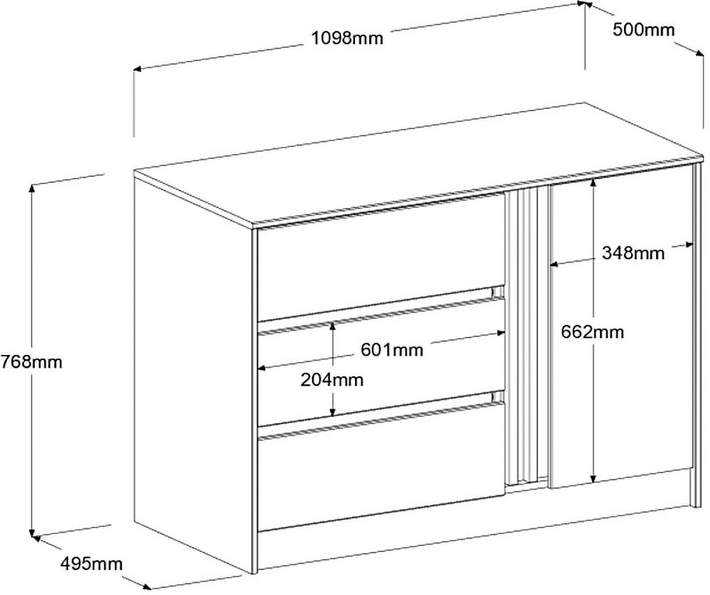 Parisot Schlafzimmer-Set, (4 tlg.), viel Stauraum, schöne Optik, Einsätze an Schrank und Kommode drehbar