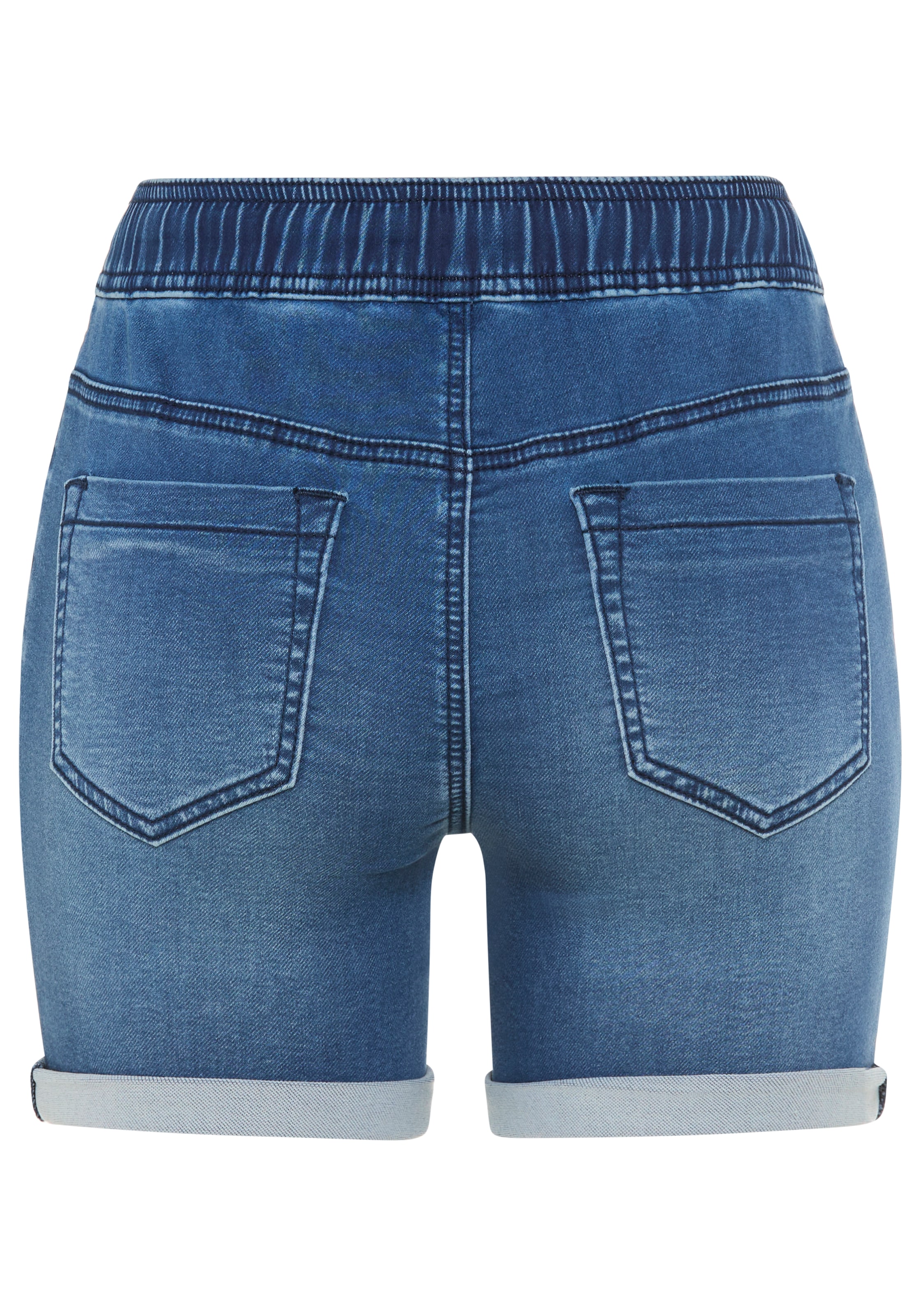 Arizona Jeansshorts figurnah, normale Leibhöhe, mit Bindebändern am Bund
