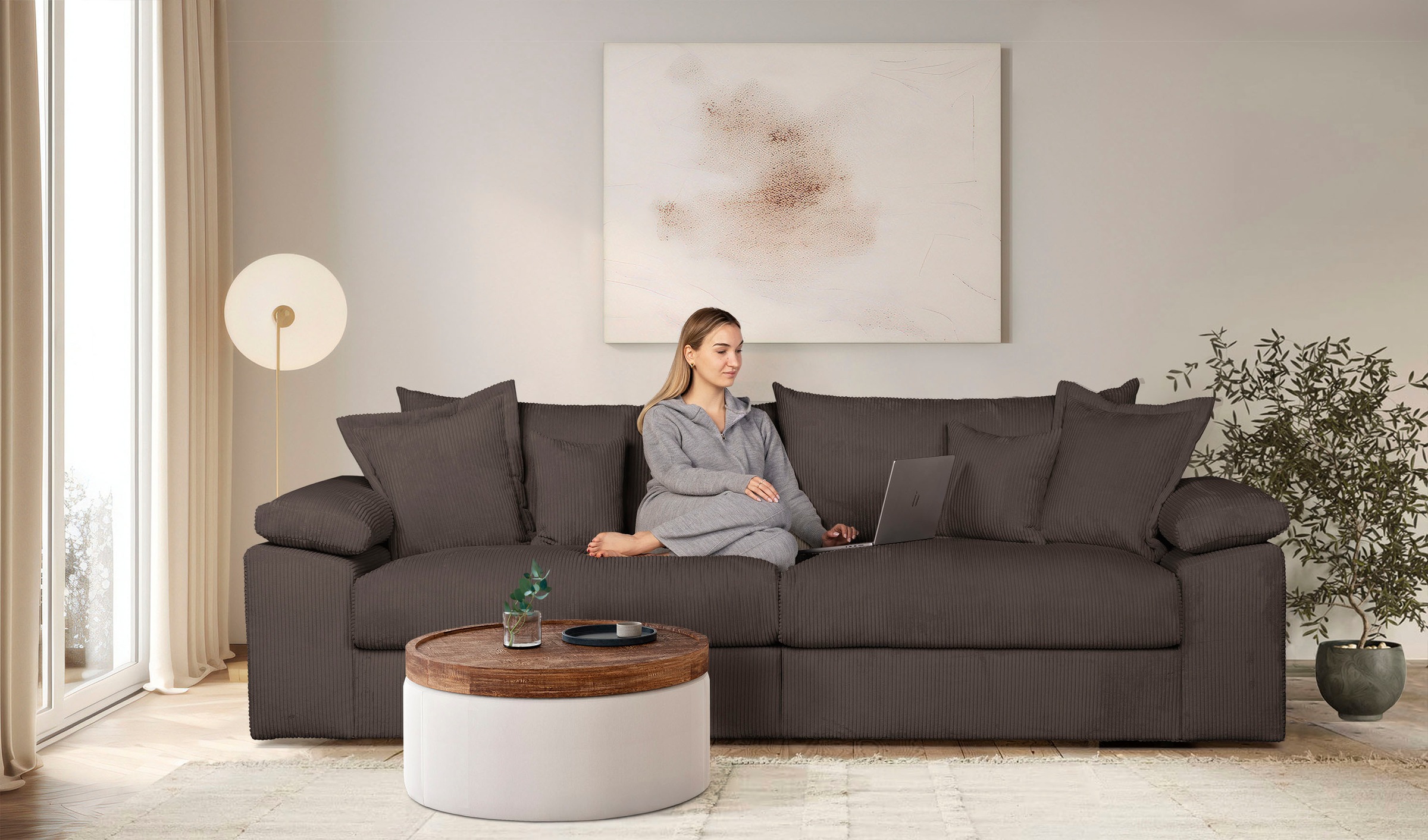 Home affaire Big-Sofa »Soft&Cosy XL, B: 246 cm« günstig online kaufen