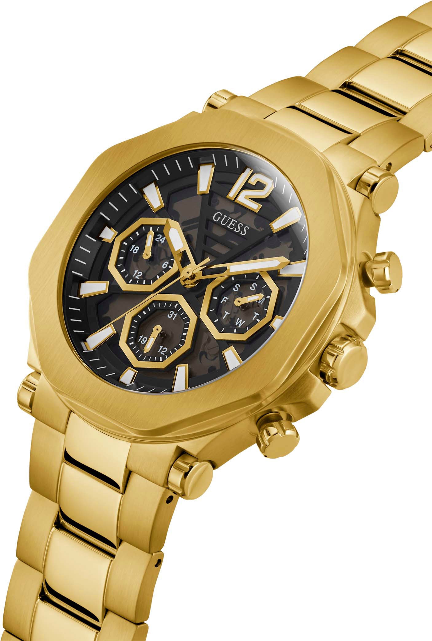 Guess Multifunktionsuhr »EDGE«, Armbanduhr, Quarzuhr, Herrenuhr