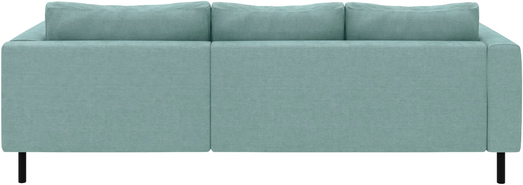 TRENDMANUFAKTUR Ecksofa »Amazing II, wahlw. mit Schlaffunktion & Bettkasten, Fuß schwarz« Recamiere beidseitig montierbar, L-Form,in Cord o. Struktur, B: 232 cm