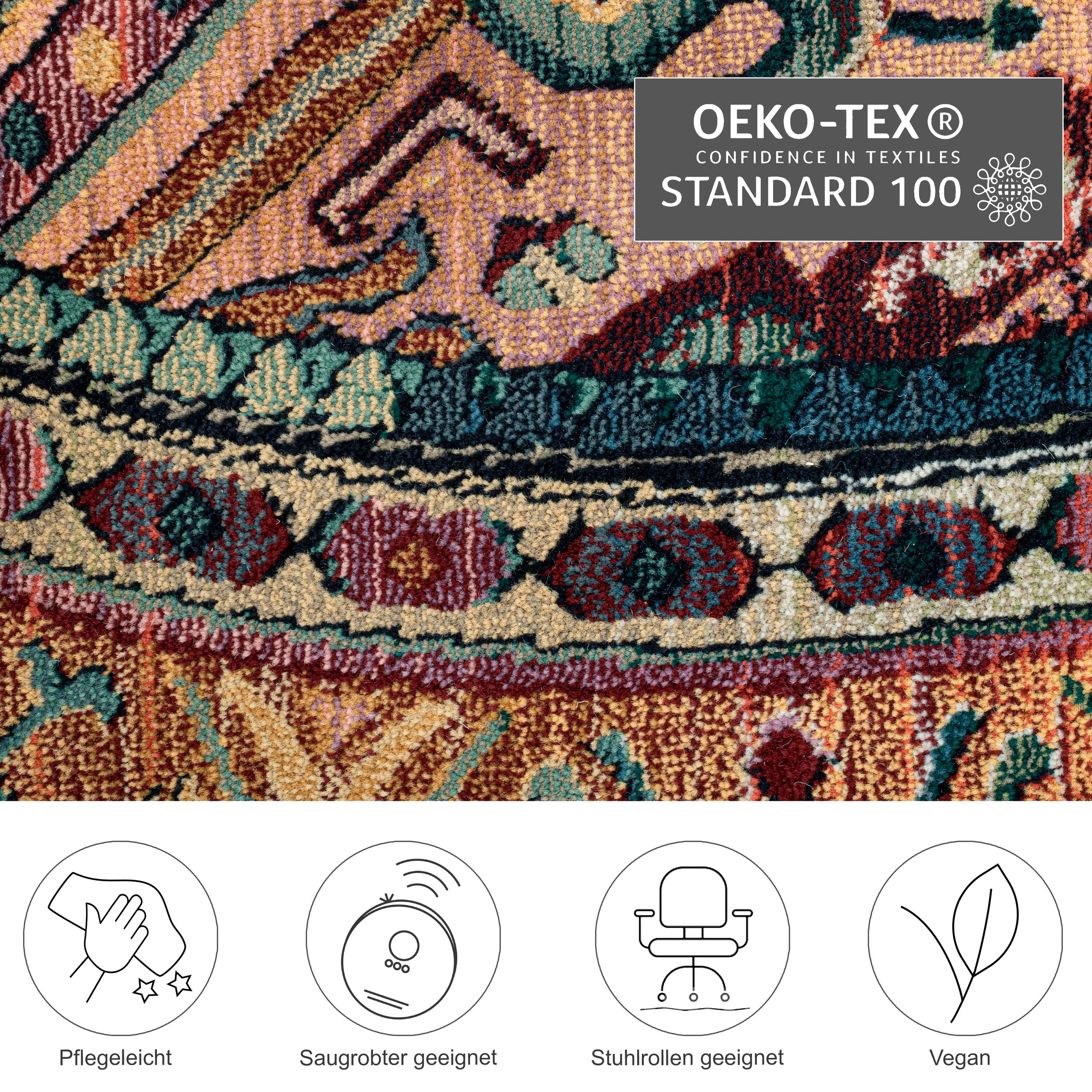 THEKO Teppich »Gabiro 13« rund 10 mm Höhe gewebt, Orient-Optik, ideal im Wo günstig online kaufen