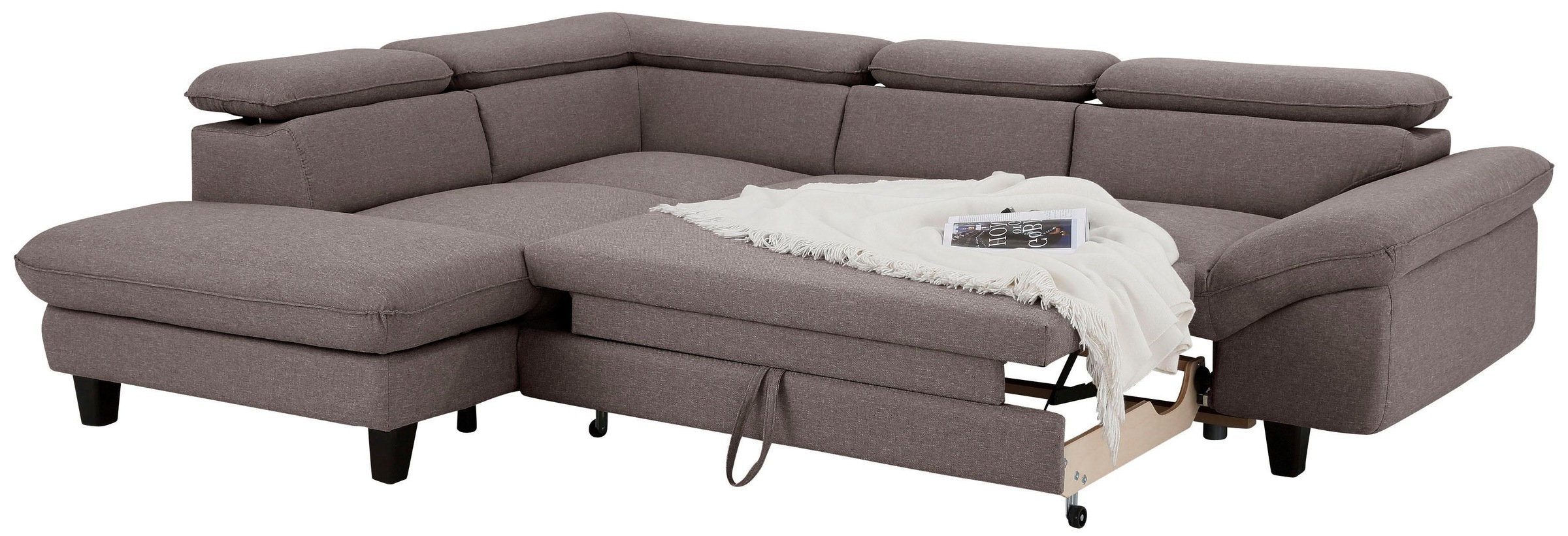 Home affaire Ecksofa »Pilot L-Form«, mit Kopfteilverstellung, wahlweise mit Bettfunktion & Bettkasten