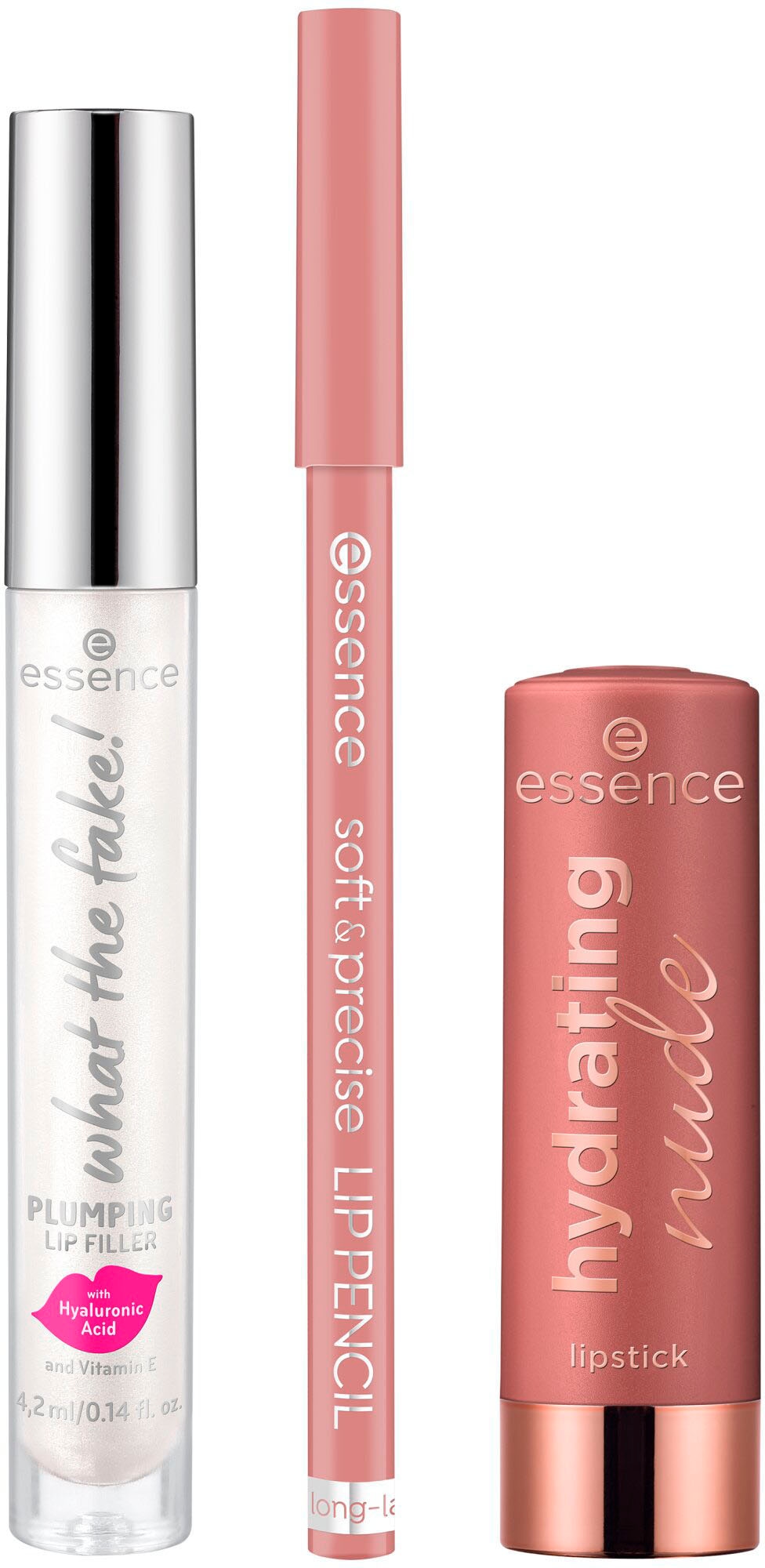 Essence Lippenpflege-Set »the nude lip set romantic«, (Set, 3 tlg.)