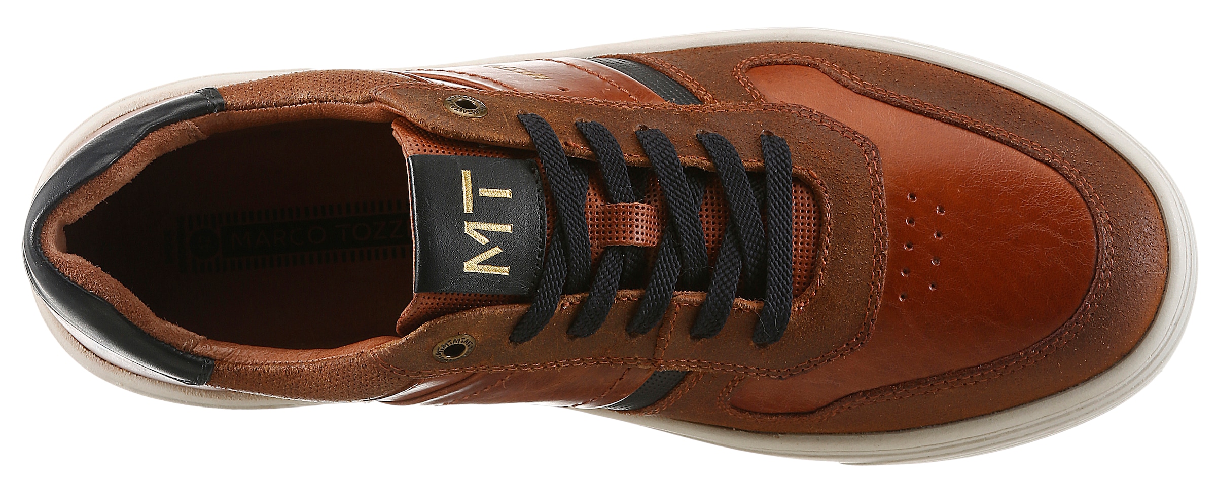 MARCO TOZZI Sneaker  , Freizeitschuh, Halbschuh, Schnürschuh mit Kontrastbesatz