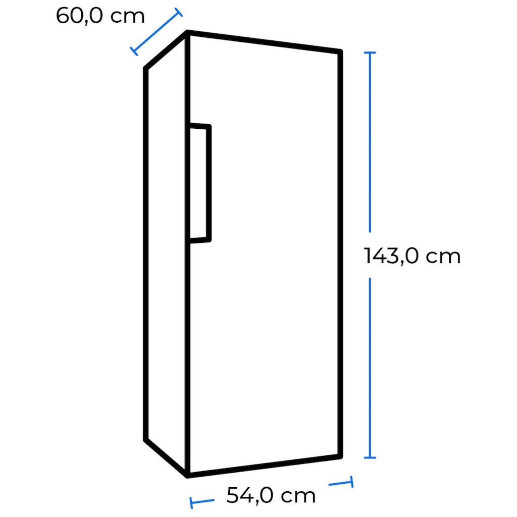 exquisit Gefrierschrank »GS231-NF-H-040D«, 143 cm hoch, 54 cm breit, 161 Liter Nutzinhalt, NoFrost, Schnellgefrieren