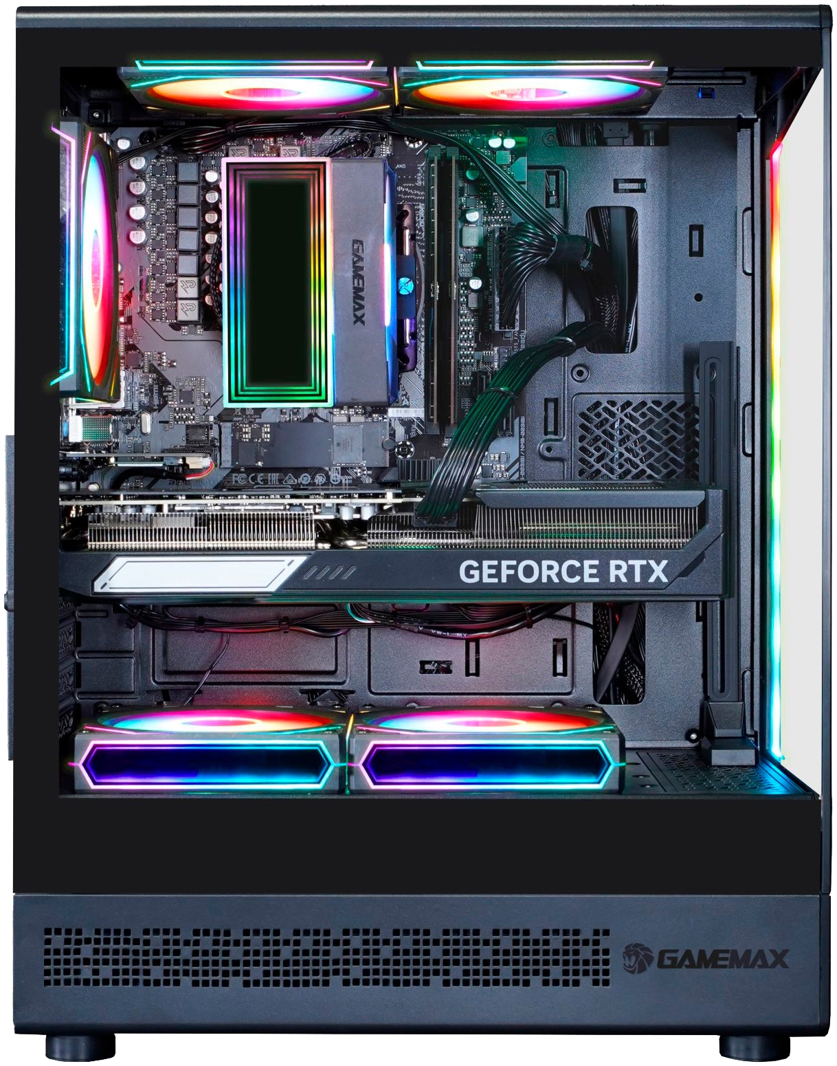 GAMEMAX Gaming-PC-Komplettsystem »MegaDeal VISTA COC 2853 AMD Ryzen 7 5700X 16GB 480GB SSD RTX 5060« 27 ″ AMD Ryzen 7 GeForce RTX 5060 16 GB RAM 480 GB SSD Windows 11 + MSI PRO MP272L LCD-Monitor, 68,6cm (27")