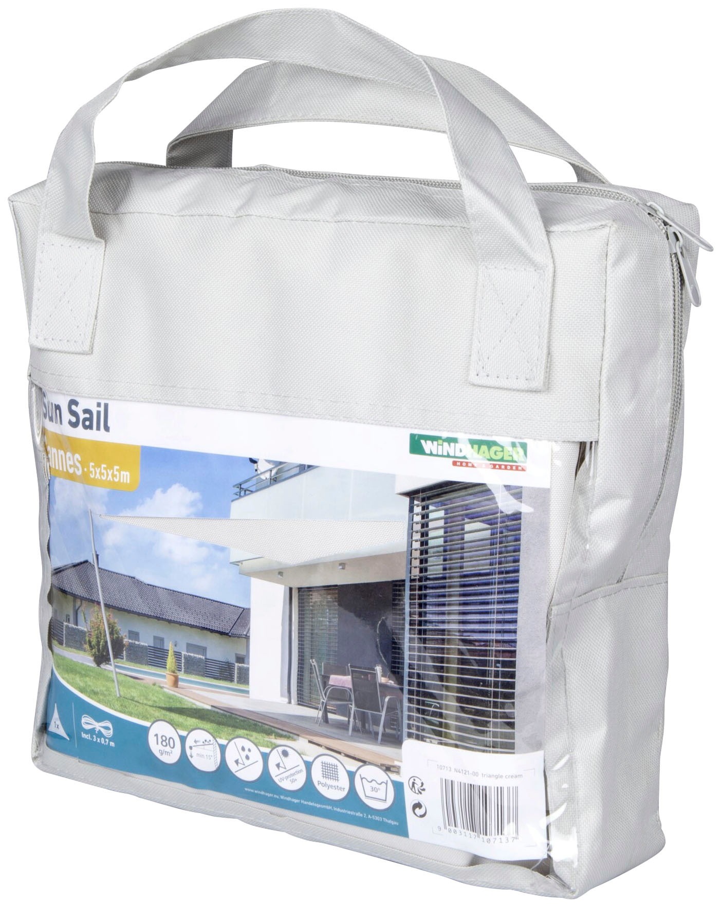 Windhager Sonnensegel »Cannes Dreieck« 5x5x5m, grau