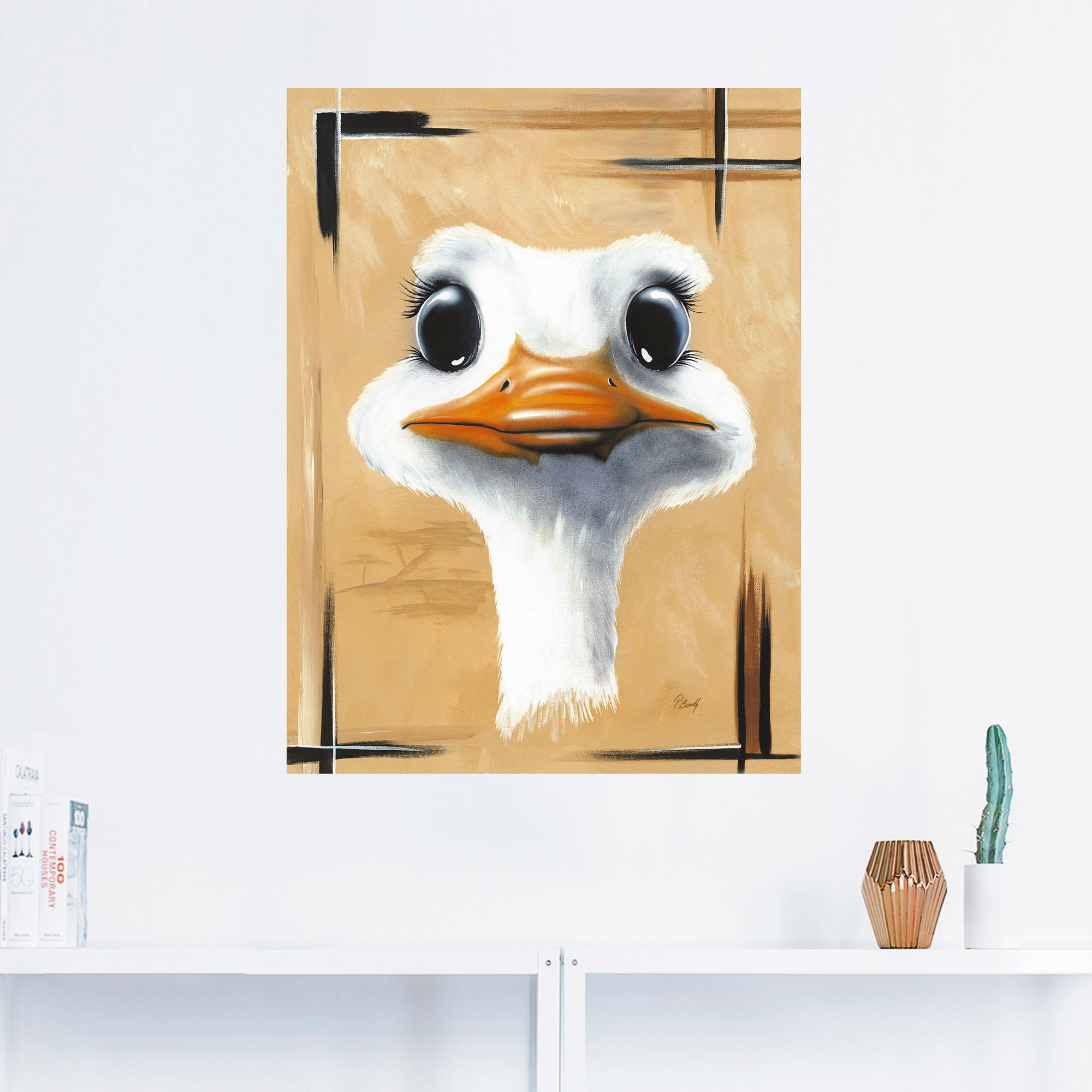 Artland Wandbild »Lustiger Strauß«, Vogelbilder, (1 St.), als Poster, Wandaufkleber in verschied. Größen