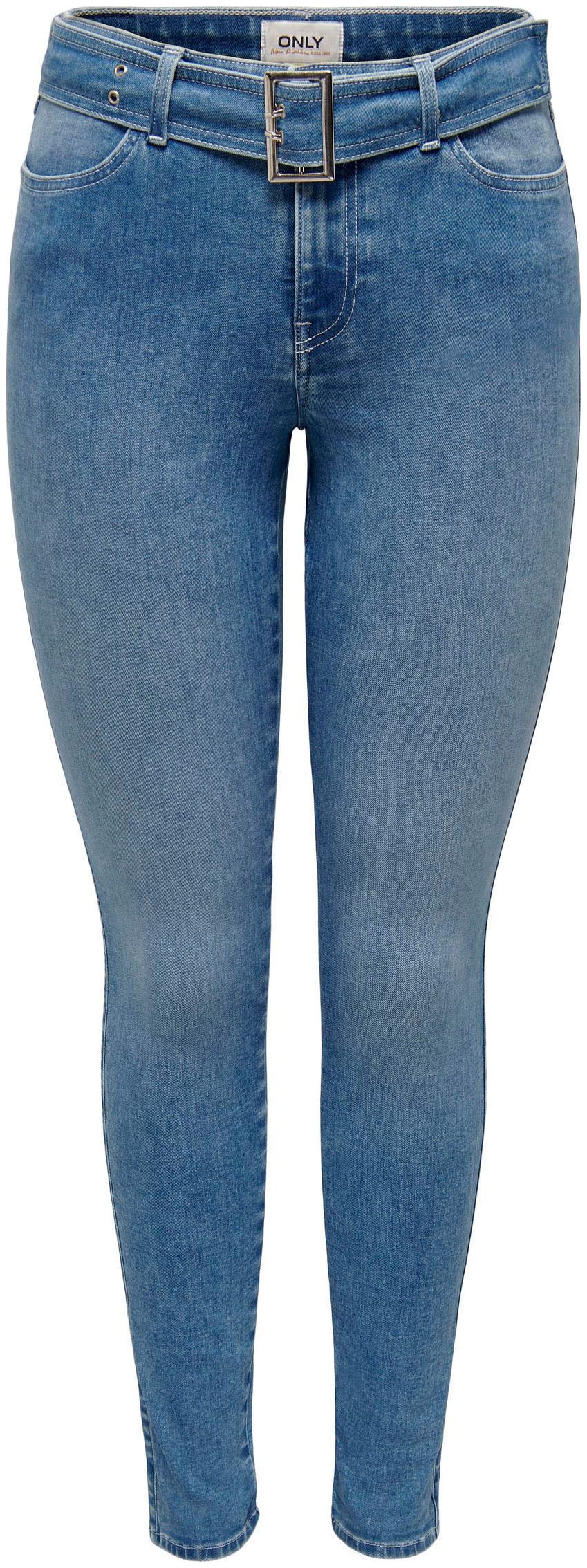 ONLY Skinny-fit-Jeans »ONLWAUW MID WAIST SKINNY BELT DNM GUA«