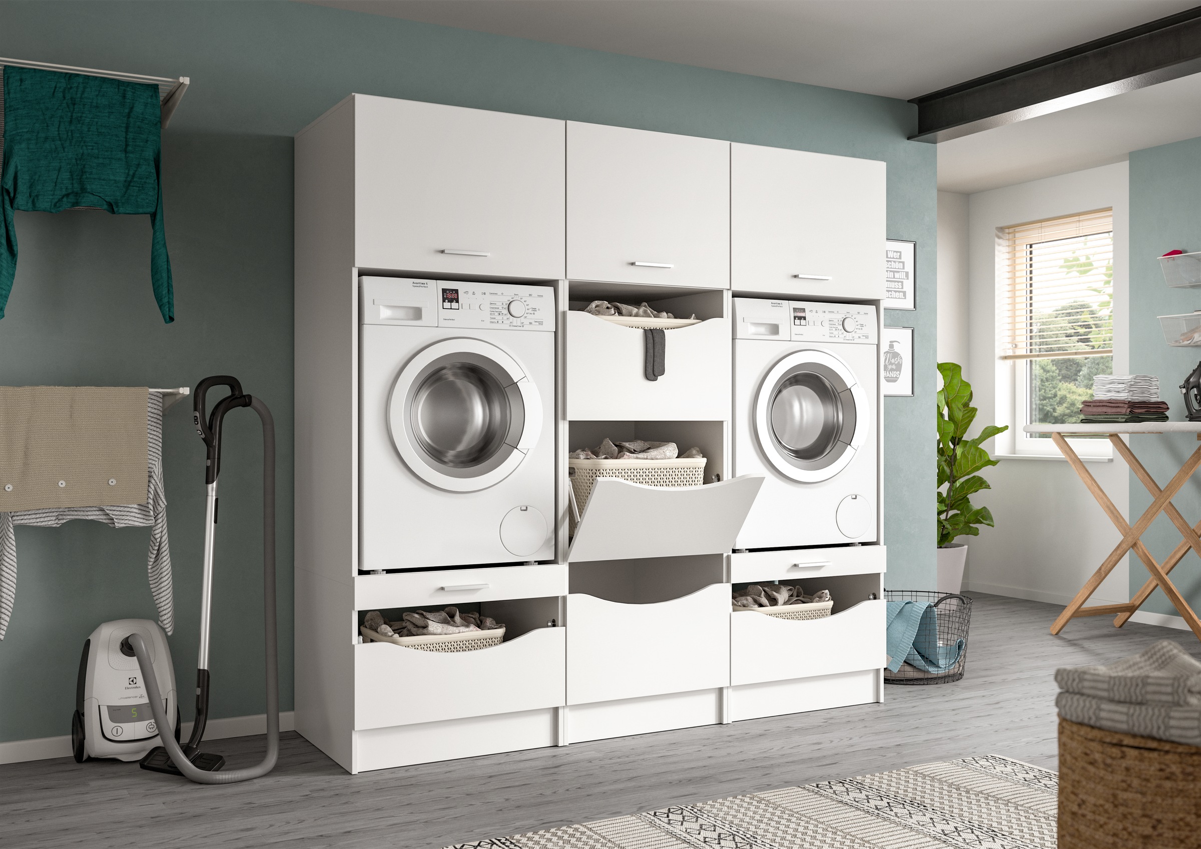 welltime Badmöbel-Set »FALAS, TOPSELLER!, 3-teilig, Hauswirtschaftsraum Set günstig online kaufen