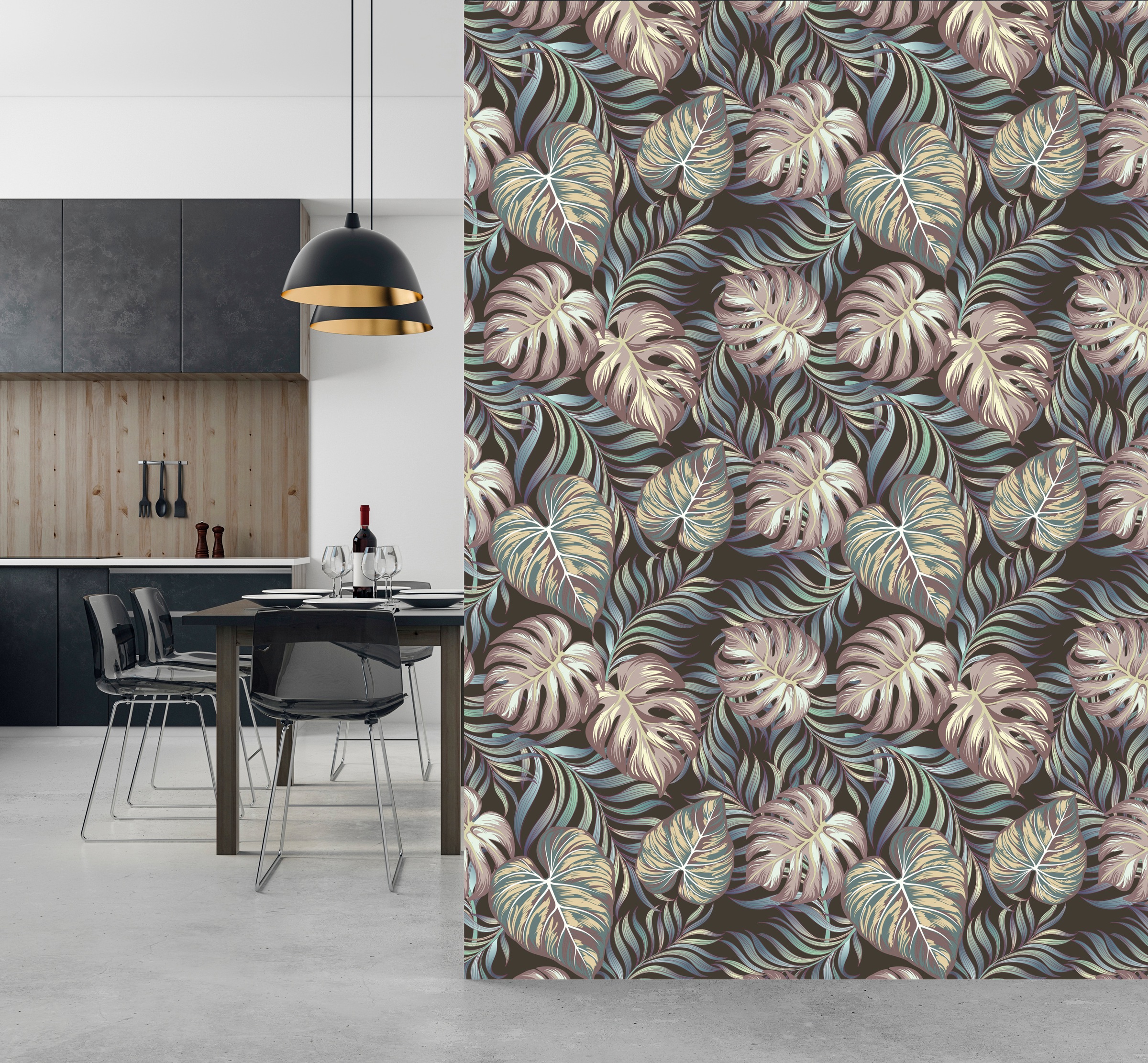 queence Vinyltapete »Alex«, floral-geblümt-gemustert-Motiv, 90x250cm, selbs günstig online kaufen