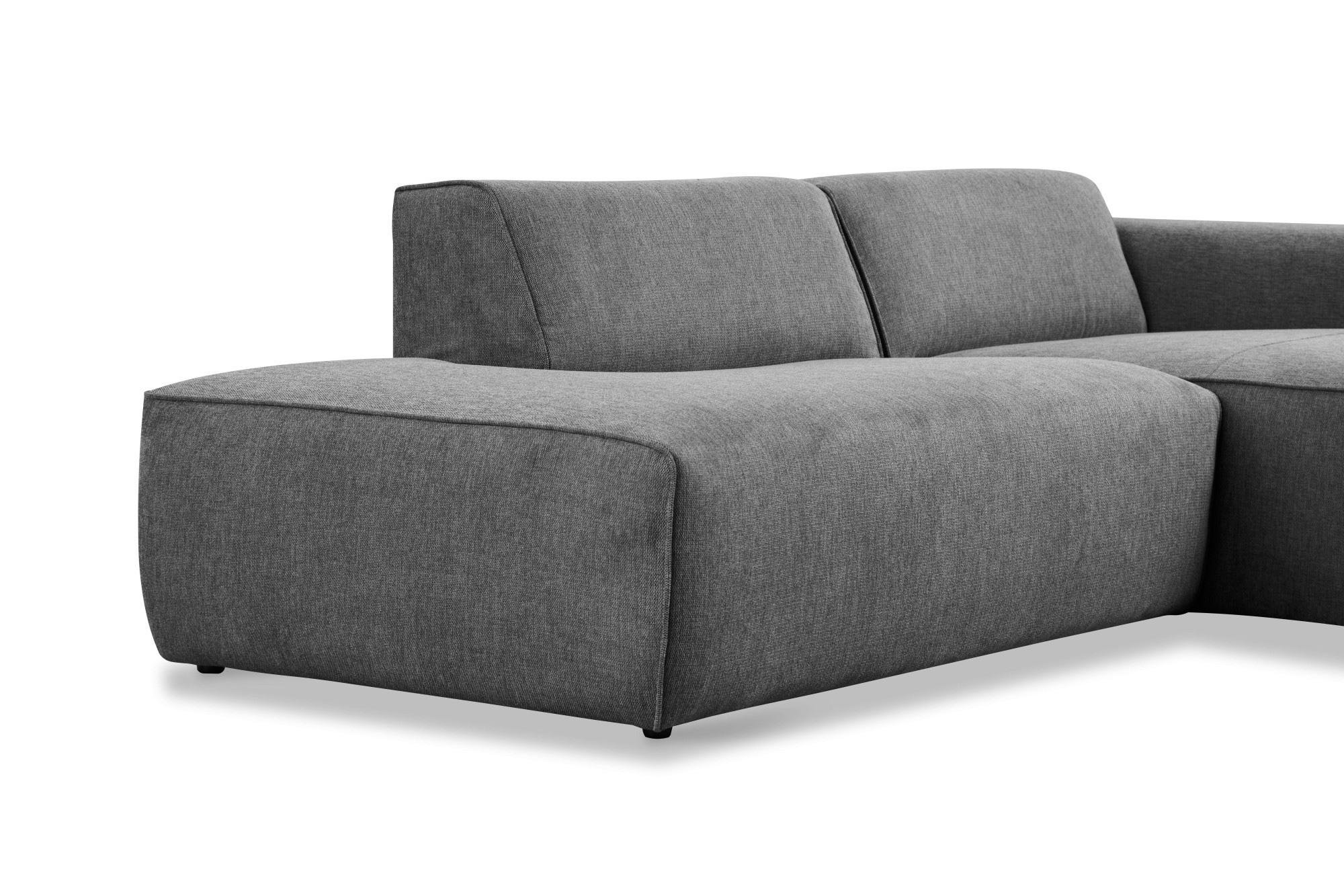 andas Ecksofa »Noord mit Kedernaht, Breite 227 cm«, Cord, Struktur, Webstoff, mit Wellenunterfederung, Massivholzrahmen
