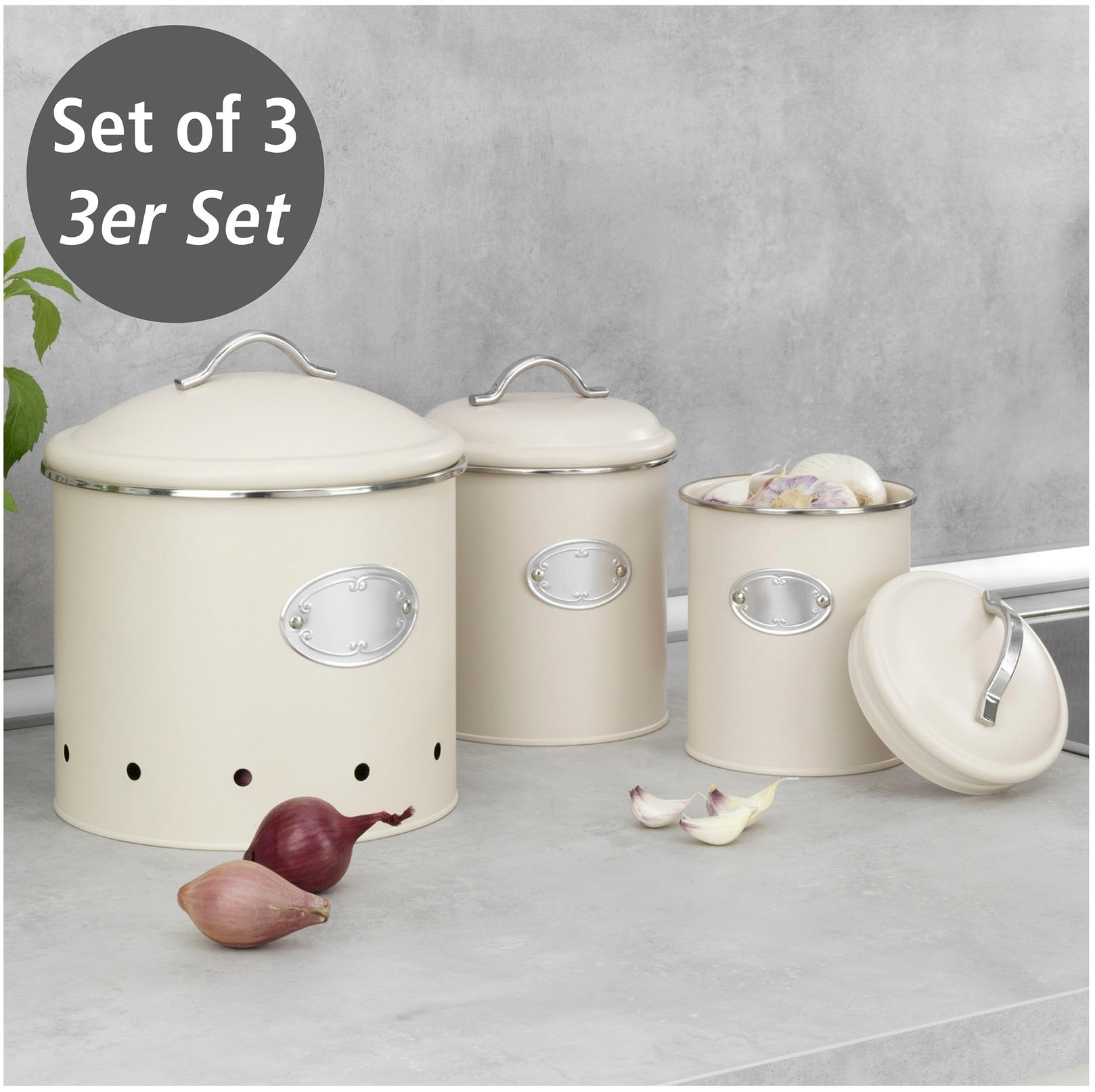 WENKO Vorratsdose »Modell Nero« Set, 3 Stk. tlg. Aufbewahrungsdosen für Vor günstig online kaufen