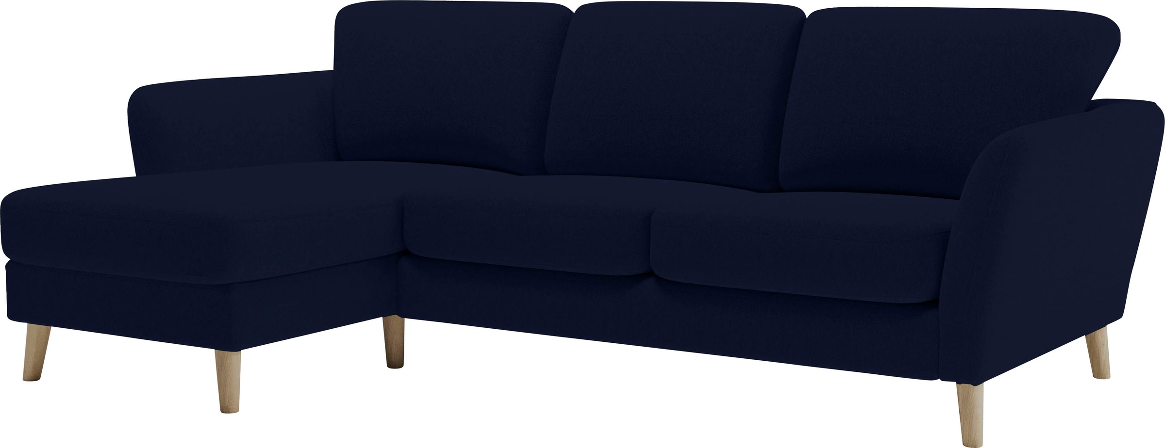 Home affaire Ecksofa »MARSEILLE (242/152cm),L-Form, Rec. rechts/links«, Massivholzbeine Eiche, Landhausstil, Wellenunterfederung