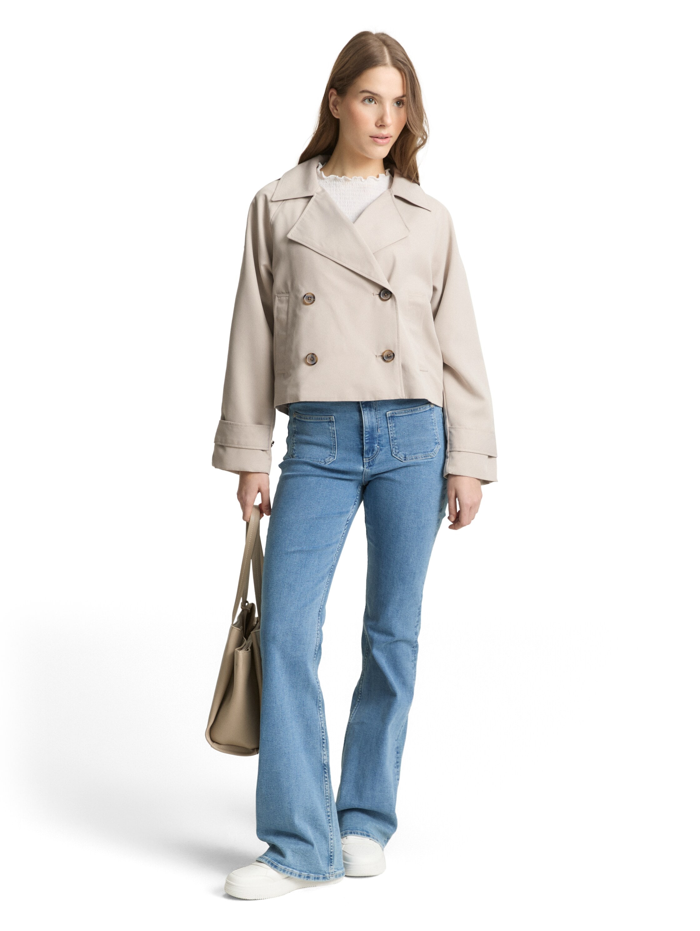 TOM TAILOR Denim Cabanjacke ohne Kapuze mit Reverskragen