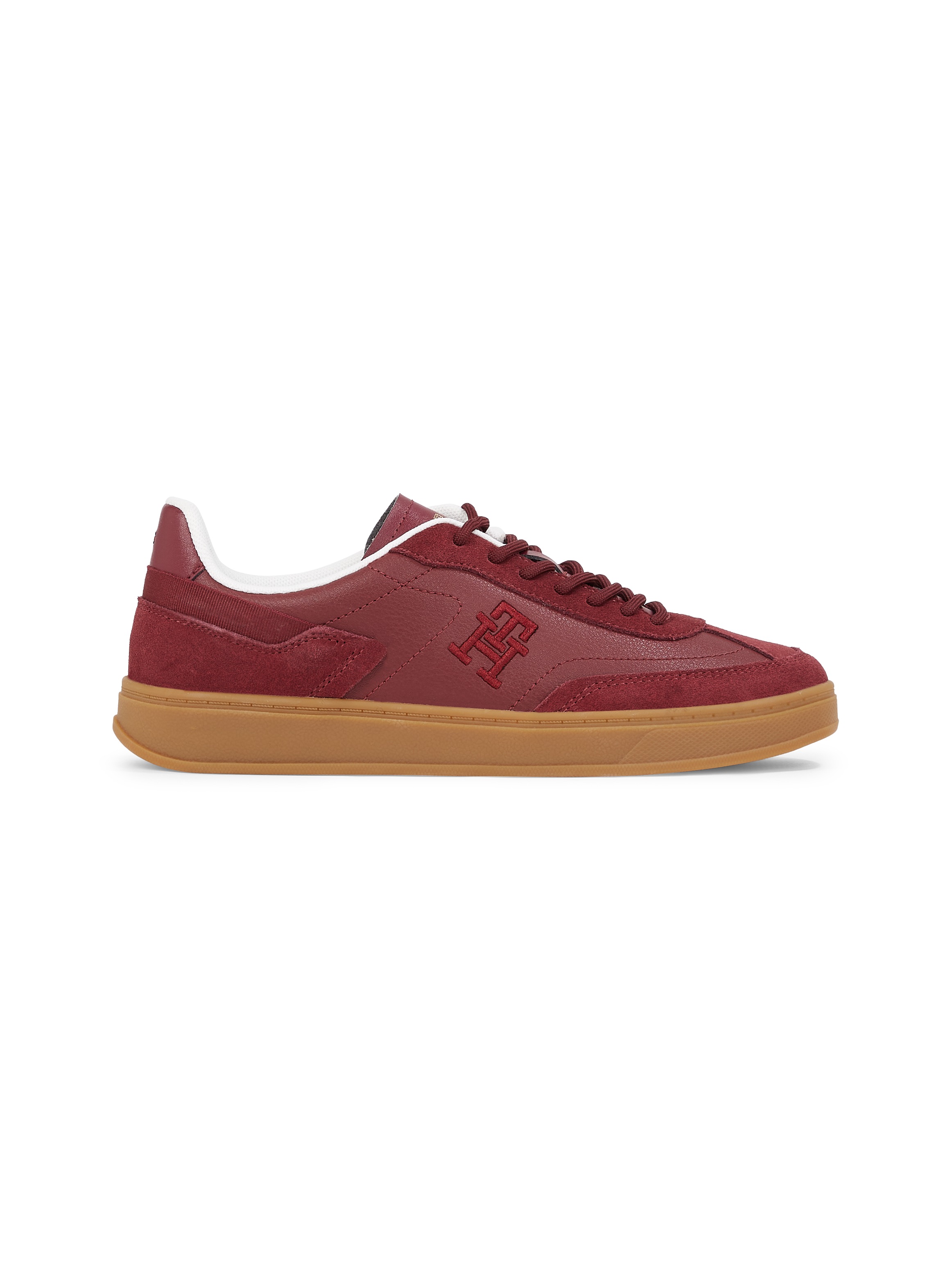 Tommy Hilfiger Plateausneaker »TH HERITAGE COURT SNEAKER LTHR«, Plateau, Schnürschuh, Freizeitschuh, Halbschuh mit TH-Logostickerei