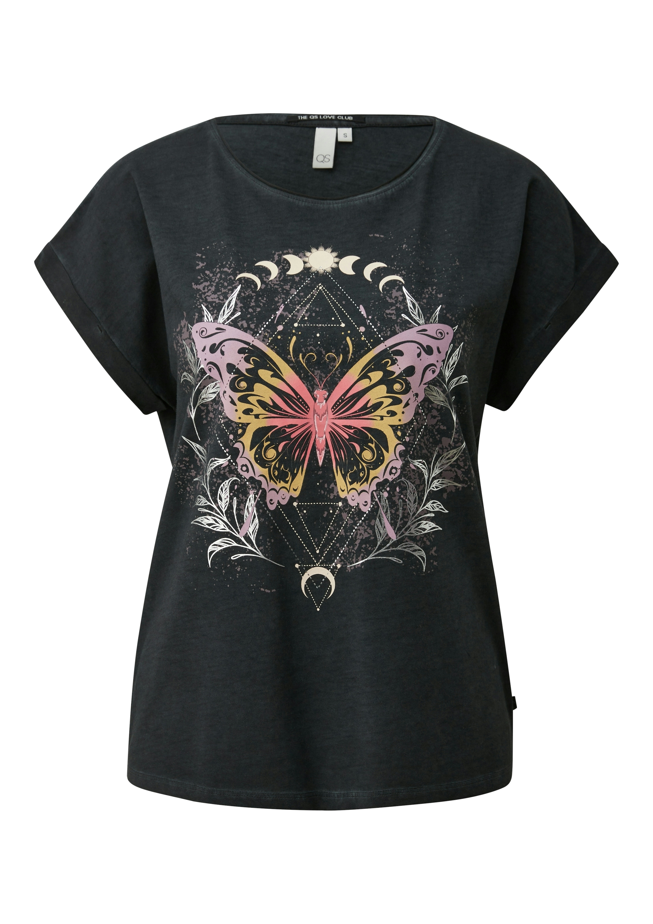 QS Rundhalsshirt mit großem Print
